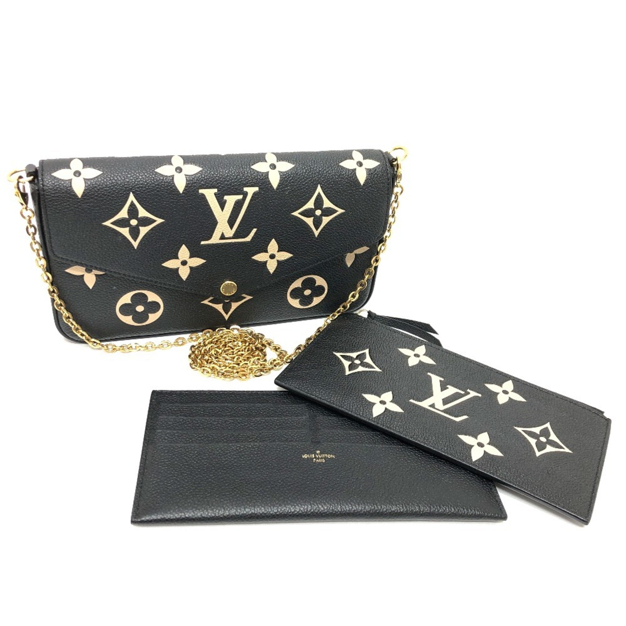 Louis Vuitton Monogram Empreinte Black Galle Monogram Empreinte Chain/Shoulder Wallet (Pre-Owned)