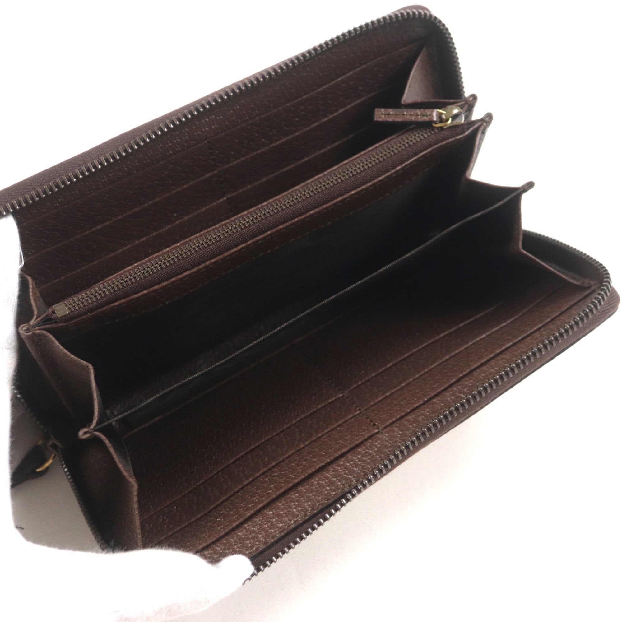 Gucci Bamboo Beige Brown Bamboo Gg Canvas Long Wallet (Bi-Fold) (Pre-Owned)