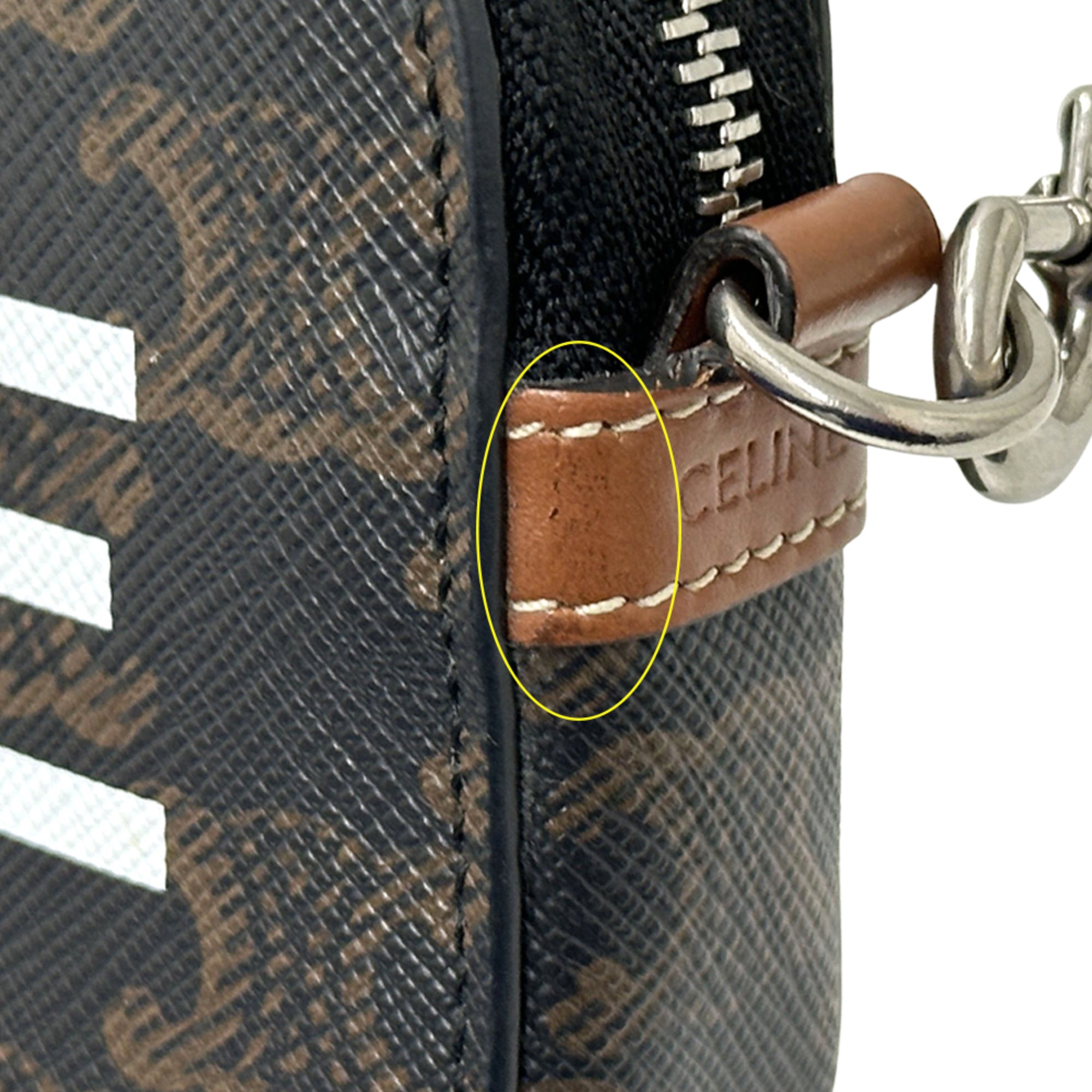 Celine Brown Coated Canvas Shoulder Bag (Pre-Owned)
