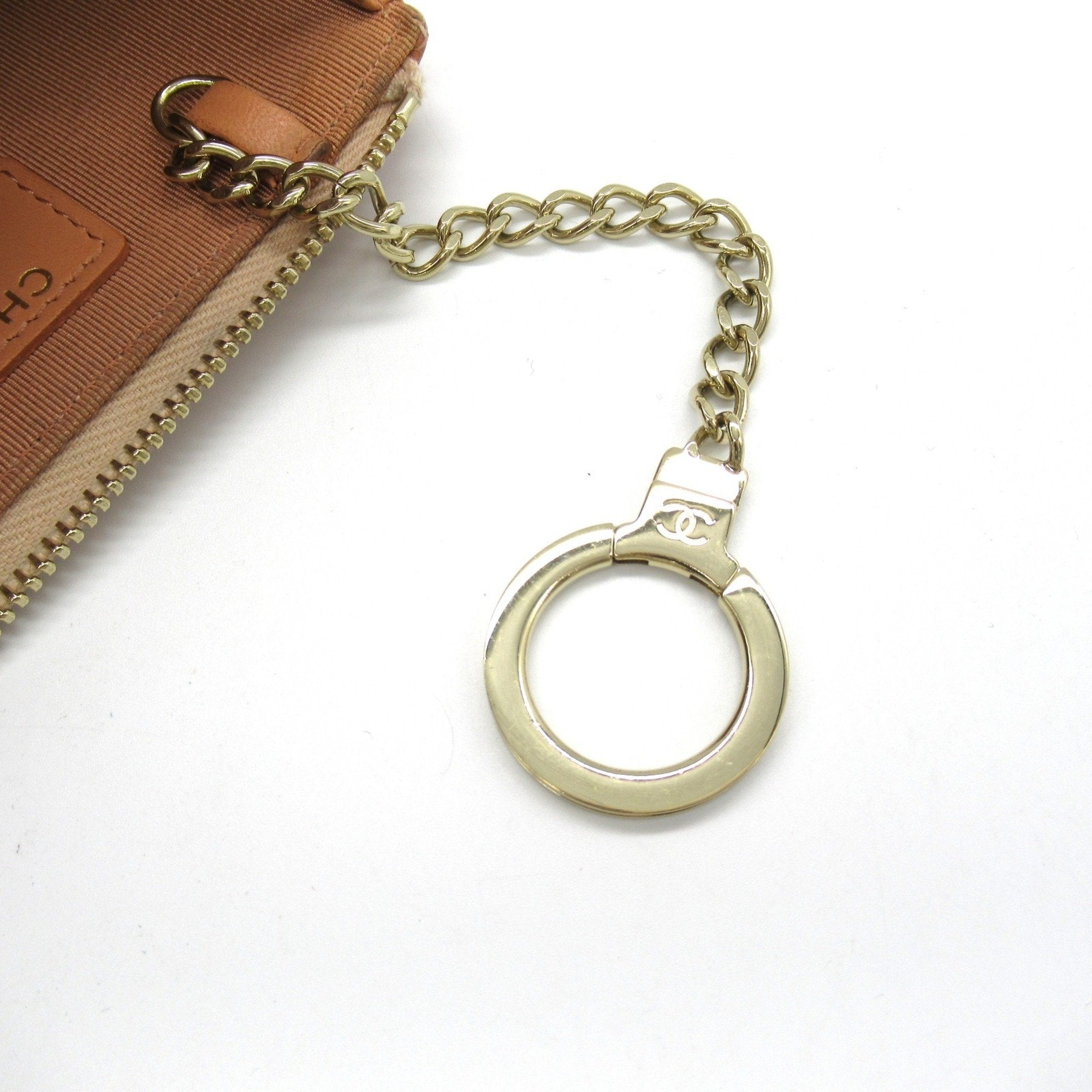 Chanel Pink Pink Beige Leather Coin Purse/Coin Case (Pre-Owned)