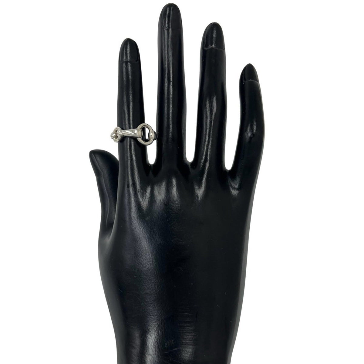 Hermes Silver Silver 925 Band Ring (Pre-Owned)