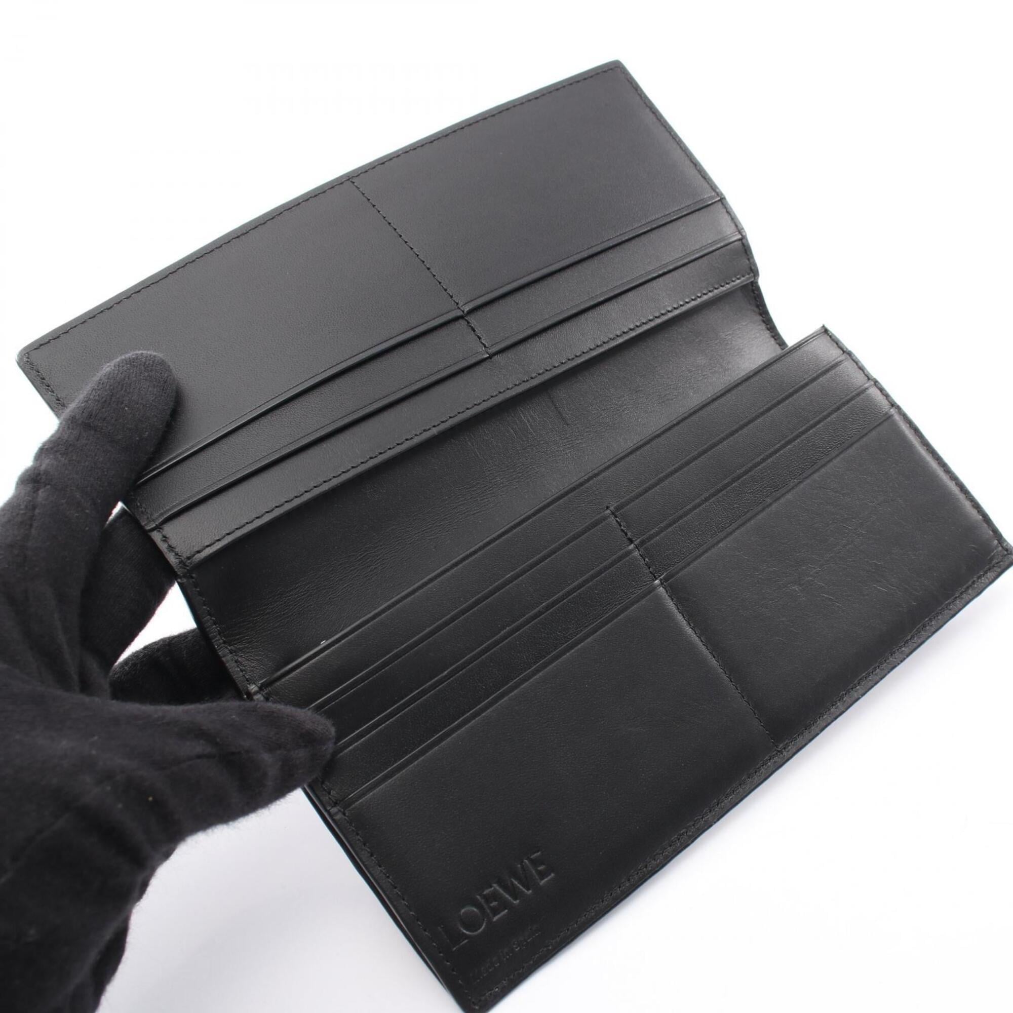 Loewe Gray Leather Long Wallet (Bi-Fold) (Pre-Owned)