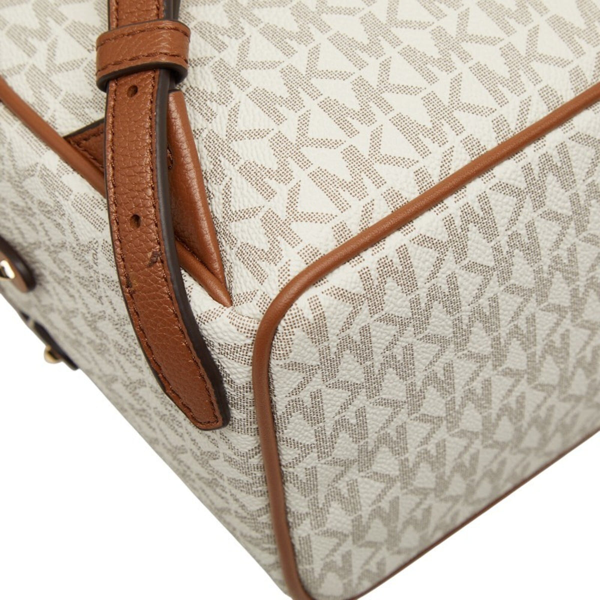 Michael Kors Brown White Pvc Leather Backpack (Pre-Owned)