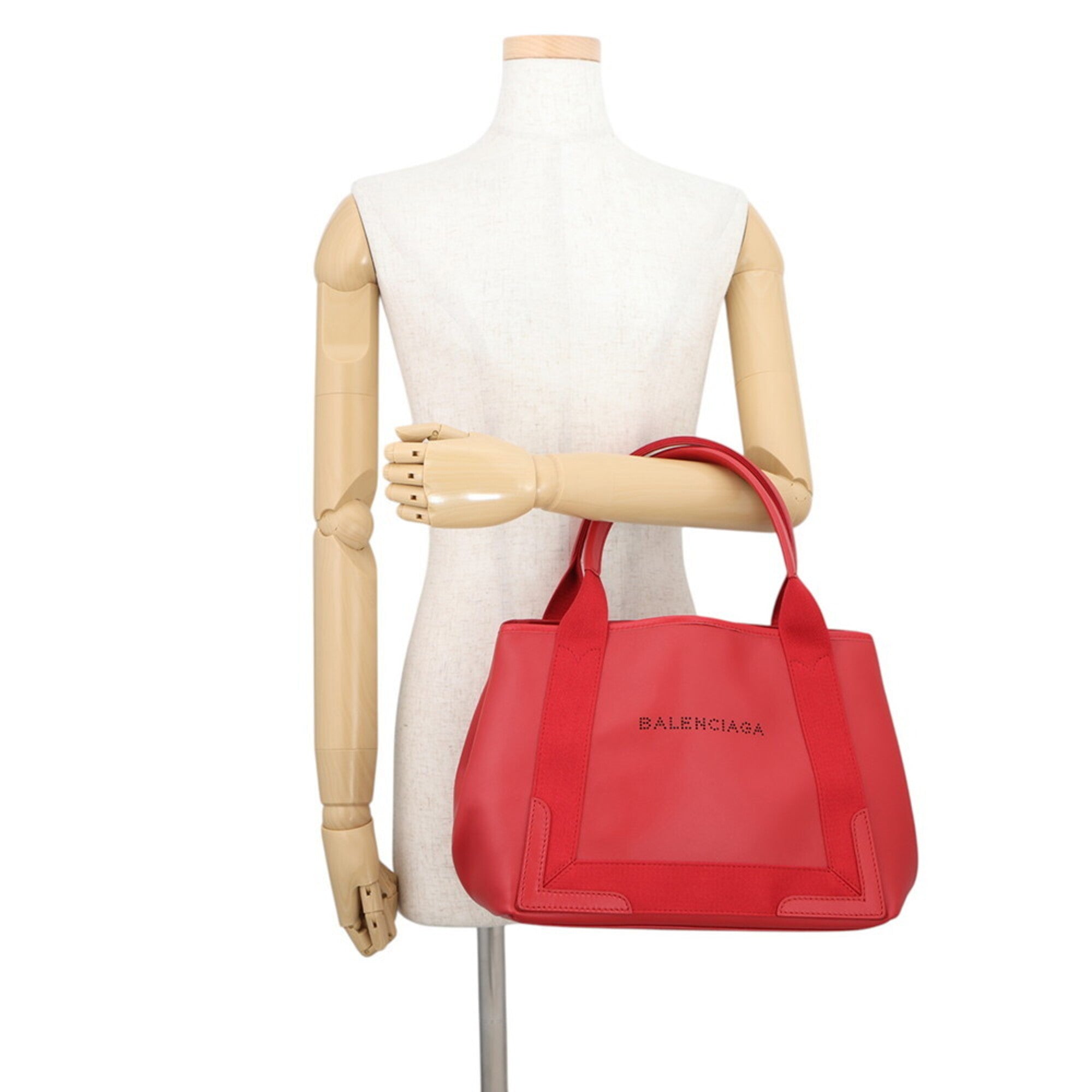 Balenciaga Red Color Leather Handbag Pouch Tote Bag (Pre-Owned)