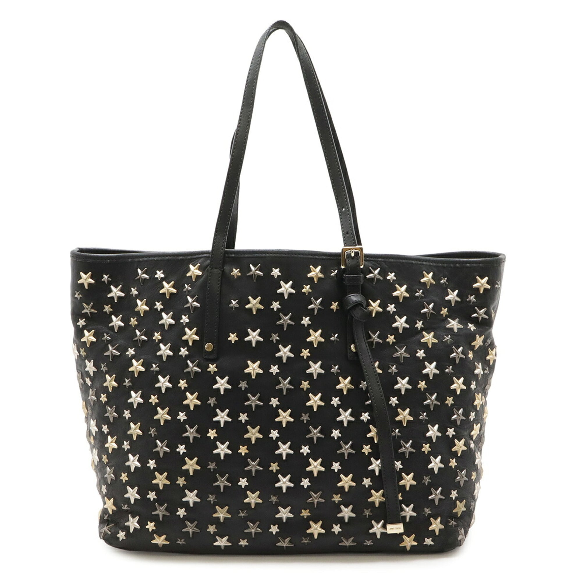 Jimmy Choo Black Leather Shoulder Bag Tote Bag (Pre-Owned)