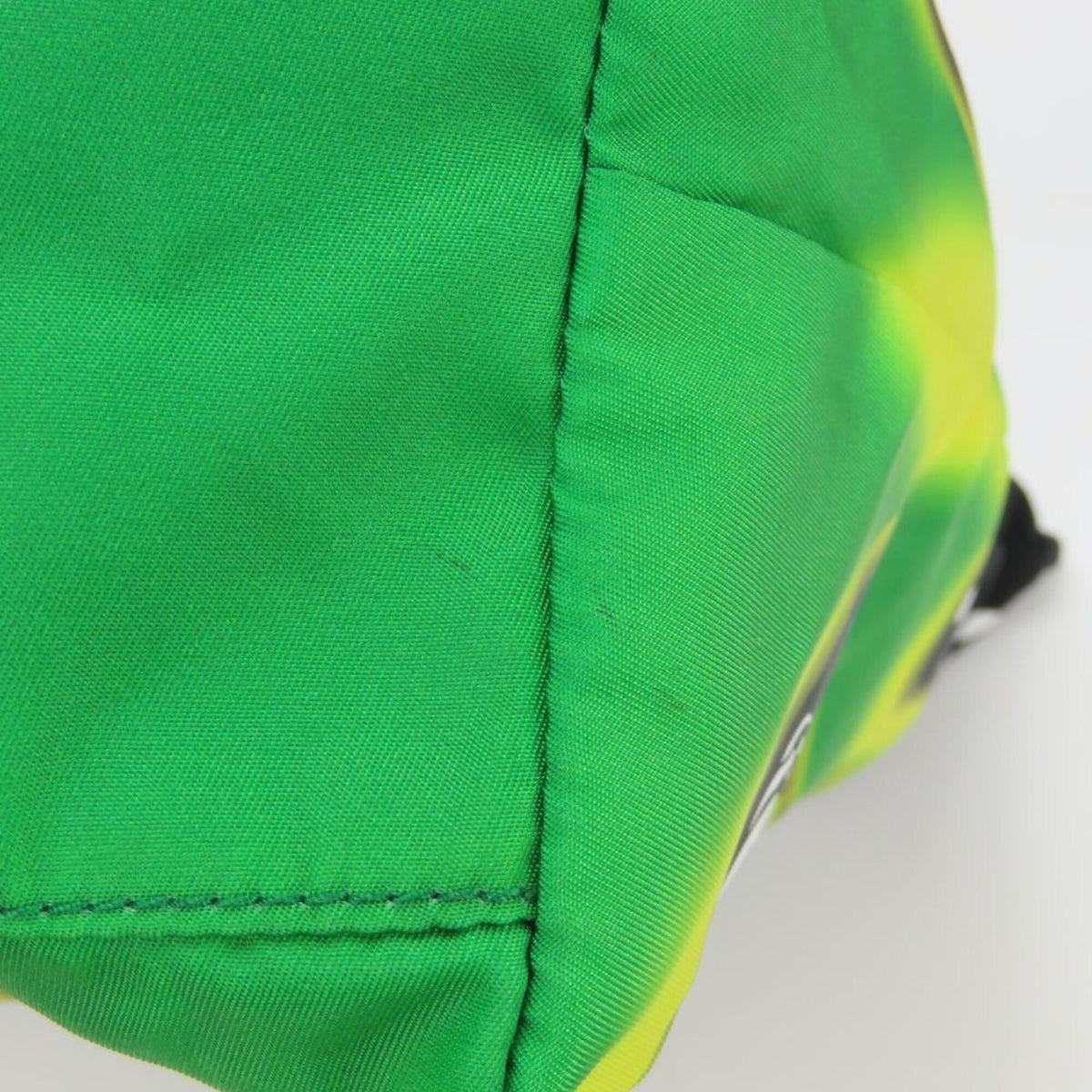 Prada Black Green Nylon Leather Tote Bag (Pre-Owned)