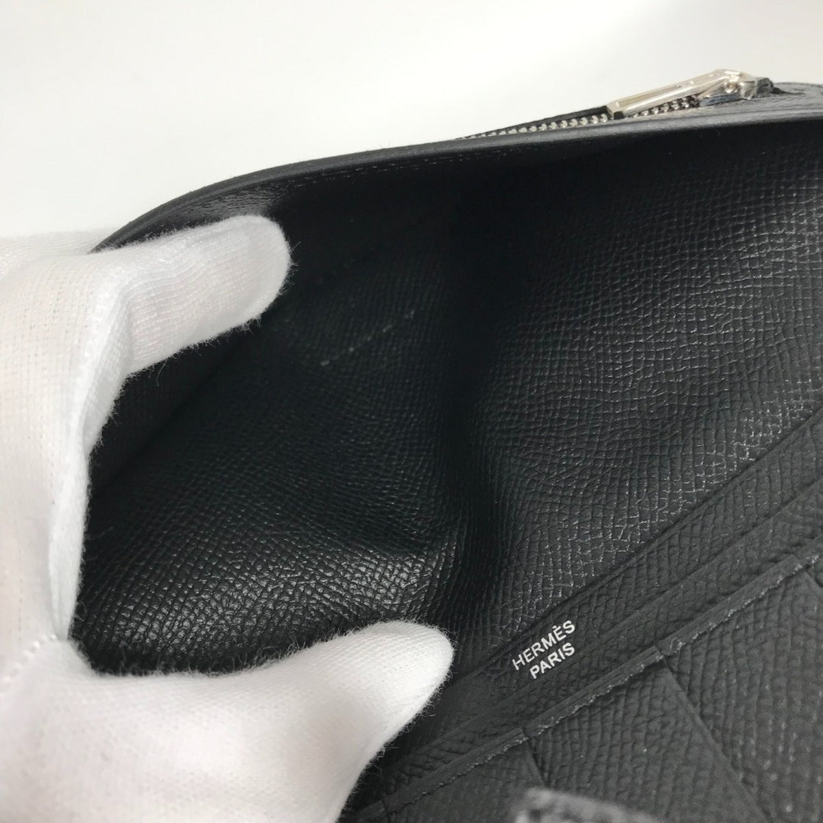 Hermes Black Epsom Leather Long Wallet (Bi-Fold) (Pre-Owned)
