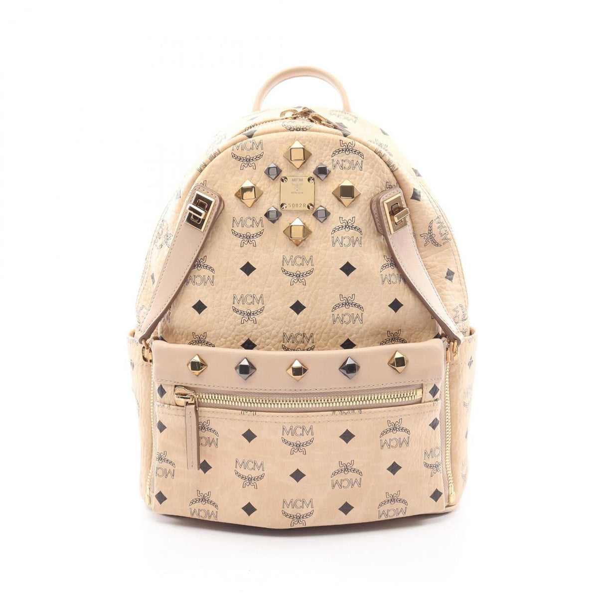 Mcm Beige Coated Canvas Leather Backpack (Pre-Owned)