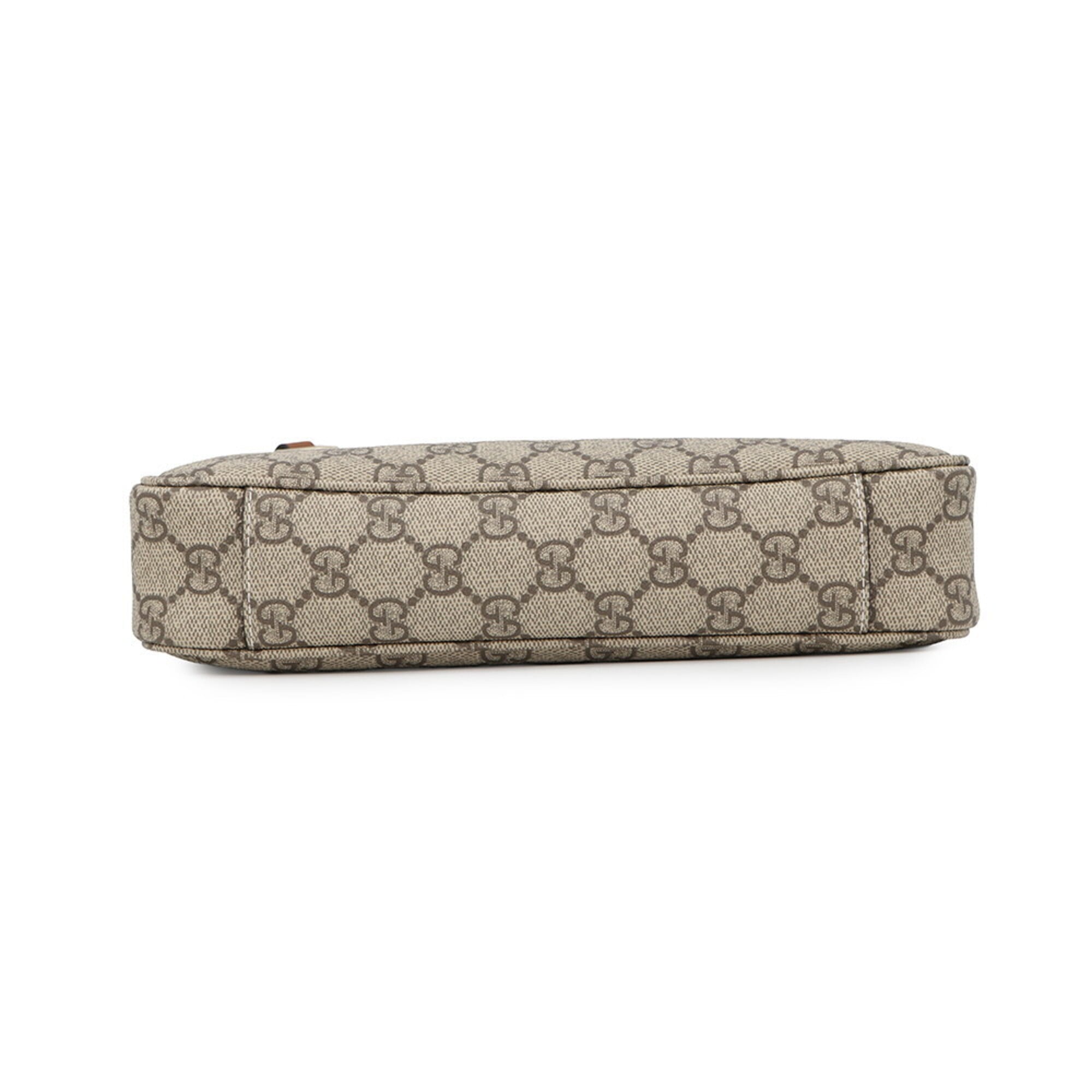 Gucci Beige Brown Gg Supreme Leather Handbag Shoulder Bag (Pre-Owned)