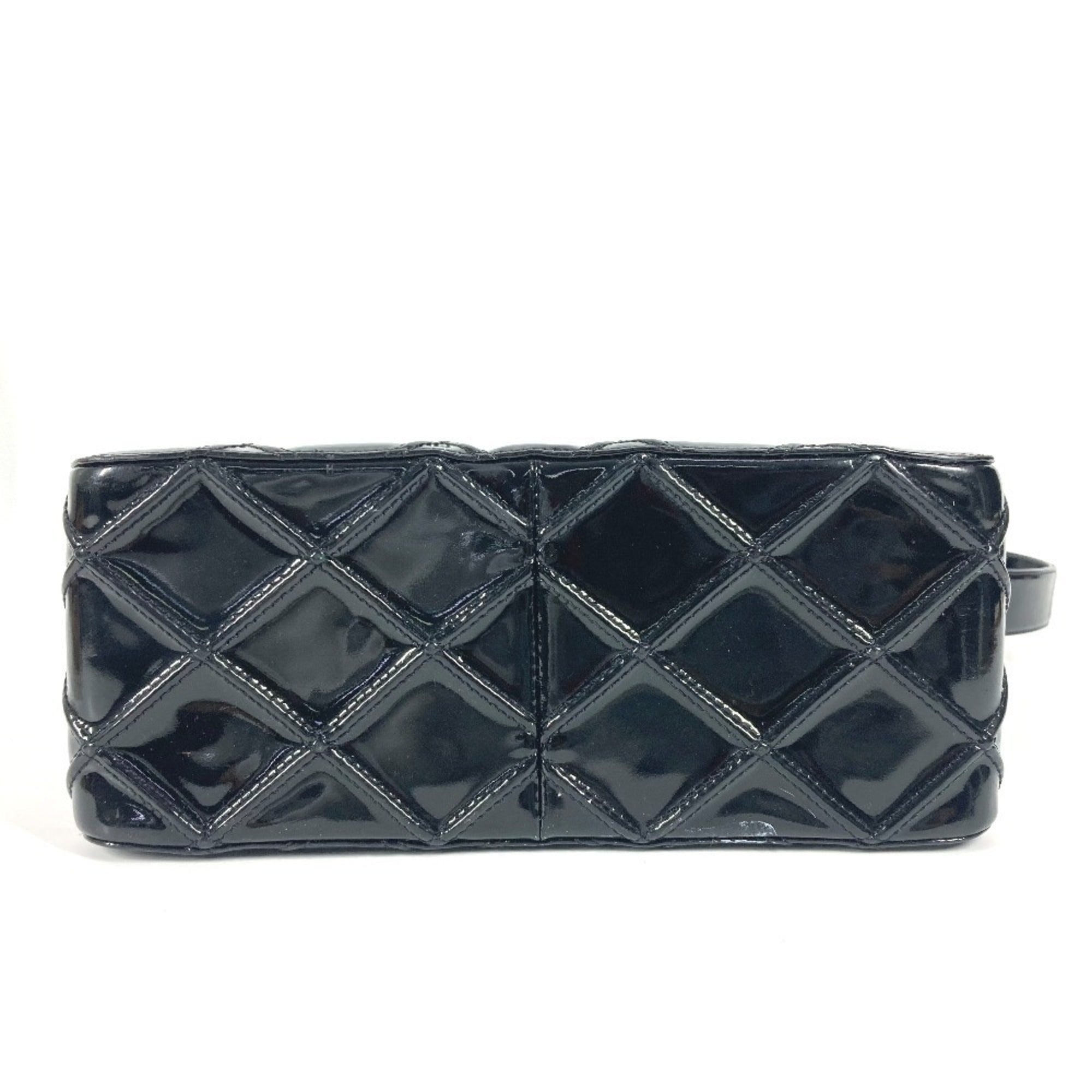 Chanel Black Patent Leather Handbag Shoulder Bag (Pre-Owned)