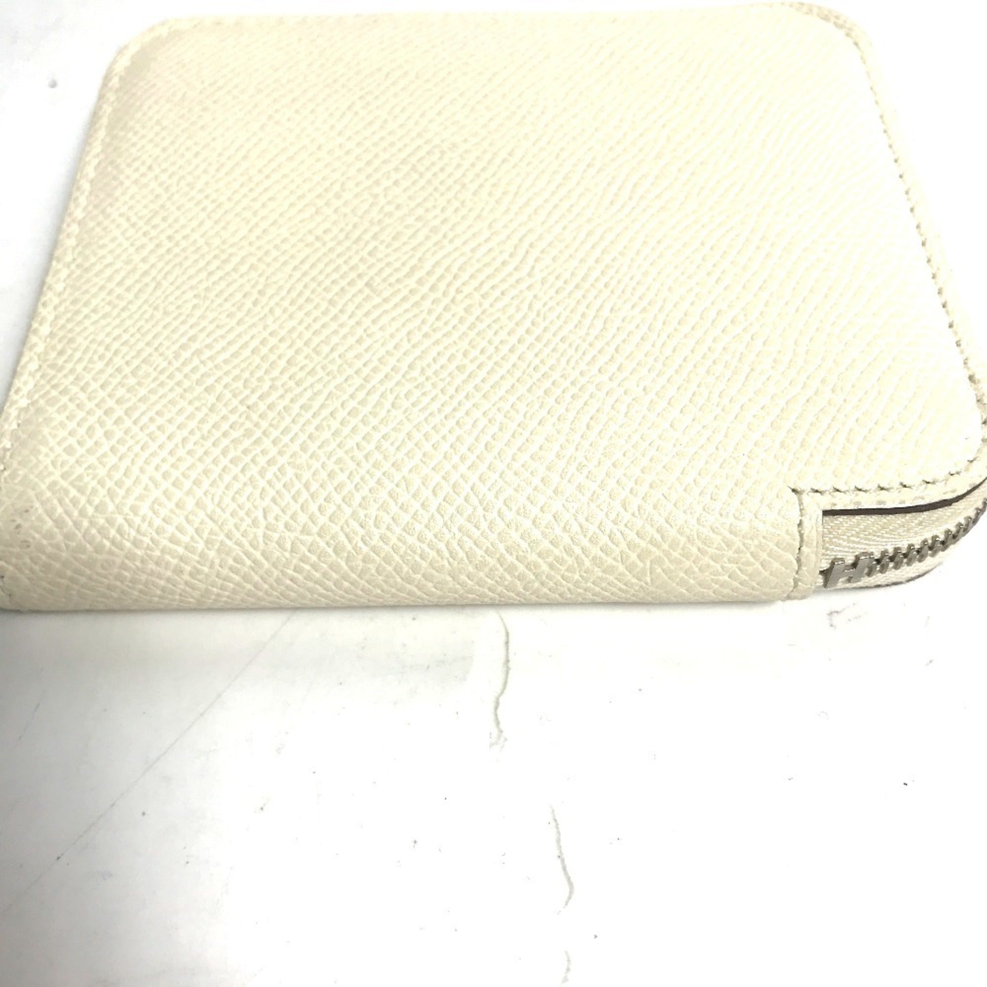 Hermes Silk'in White Epsom Leather Coin Purse/Coin Case (Pre-Owned)