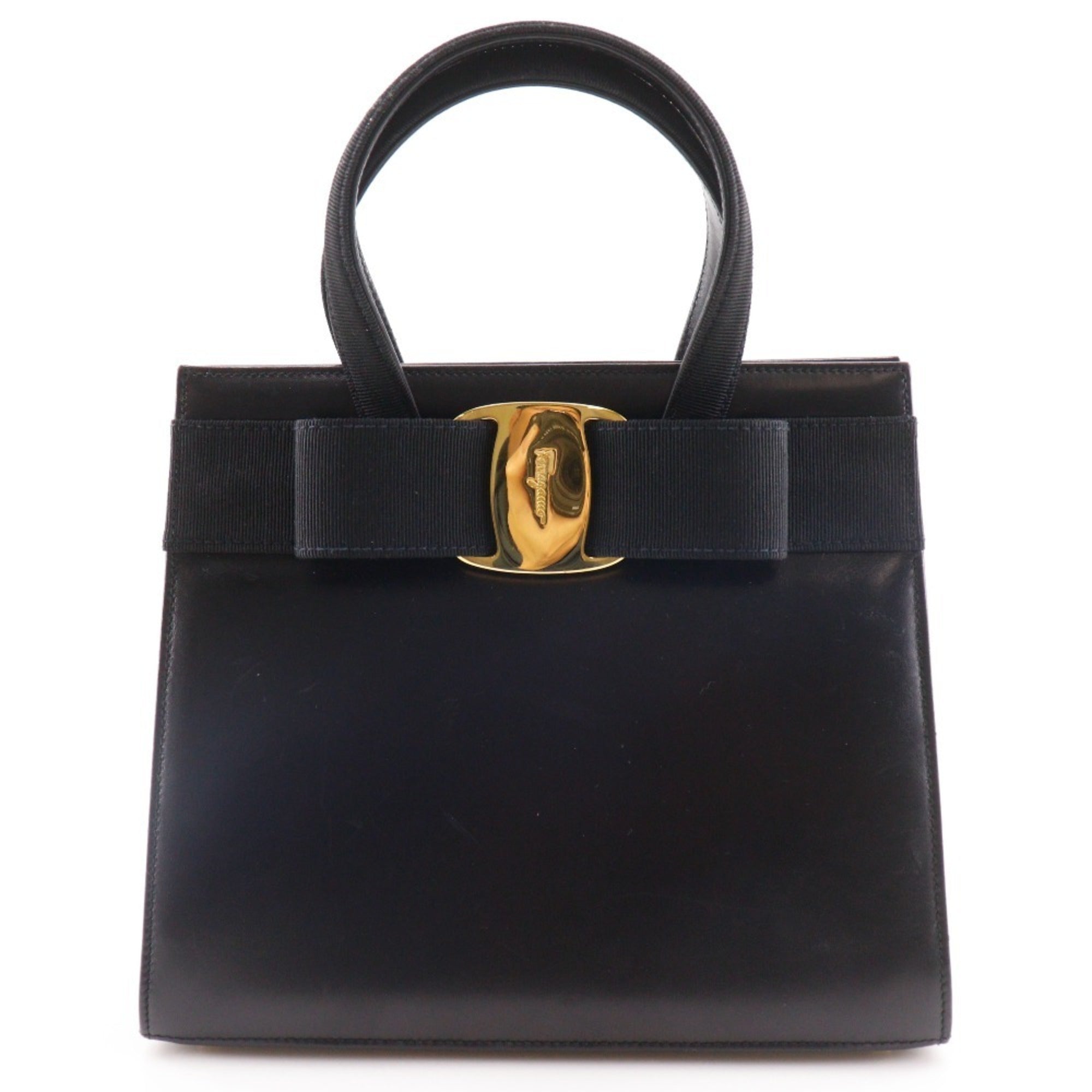Salvatore Ferragamo Black Leather Handbag (Pre-Owned)