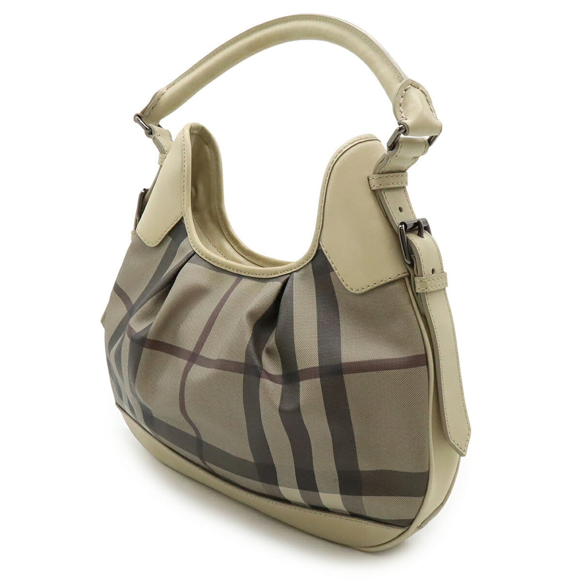 Burberry Brown Grayish Pvc Leather Shoulder Bag (Pre-Owned)