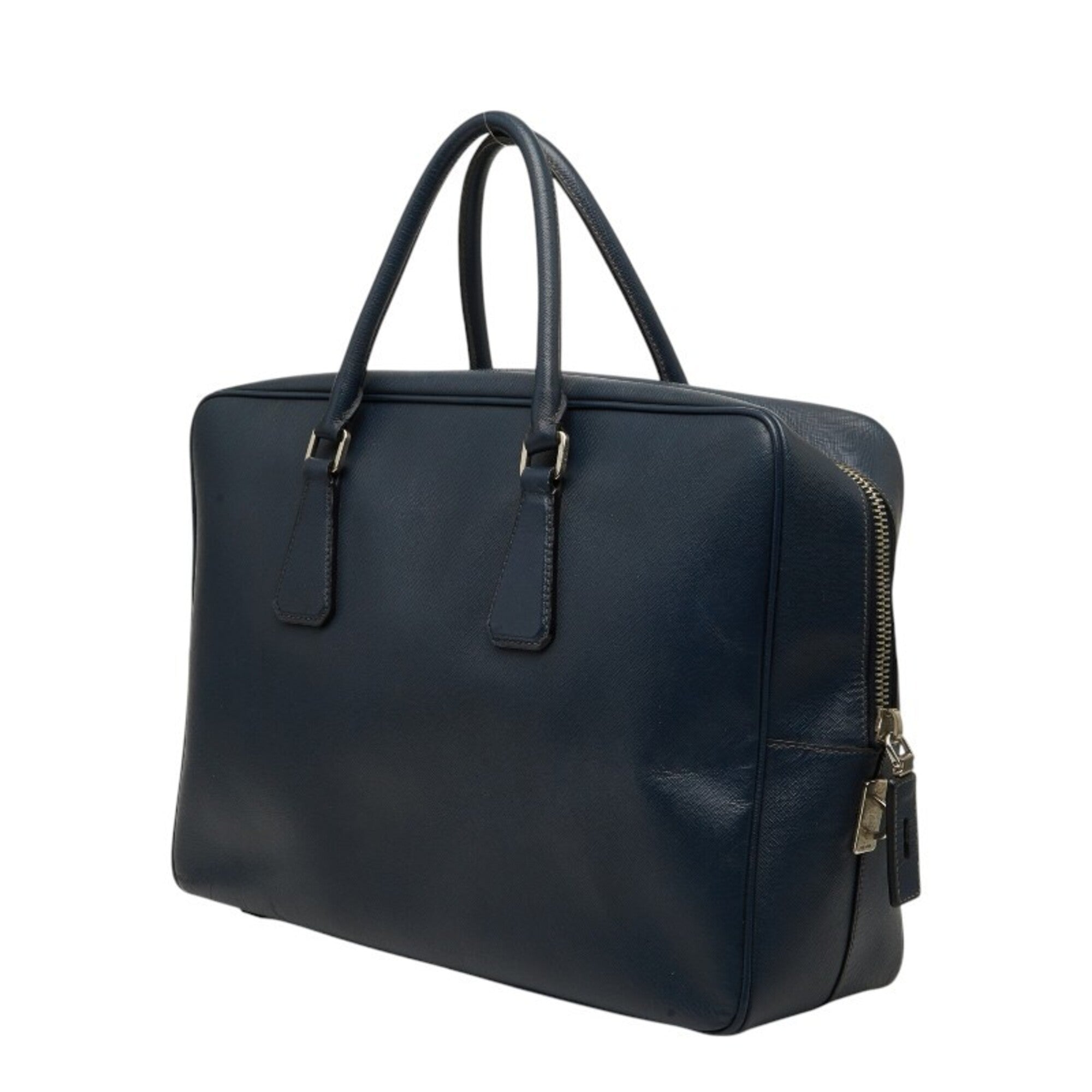 Prada Navy Leather Briefcase (Pre-Owned)