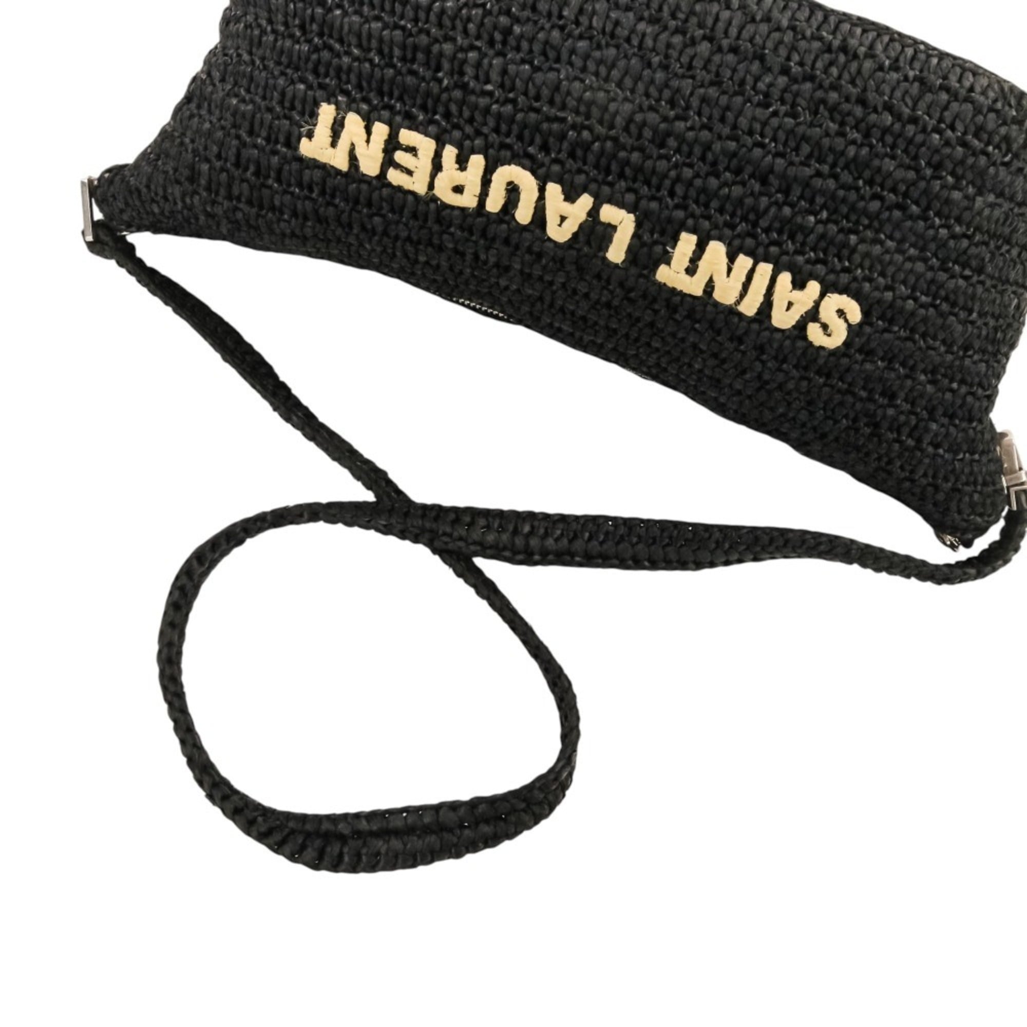 Yves Saint Laurent Black Raffia Shoulder Bag (Pre-Owned)