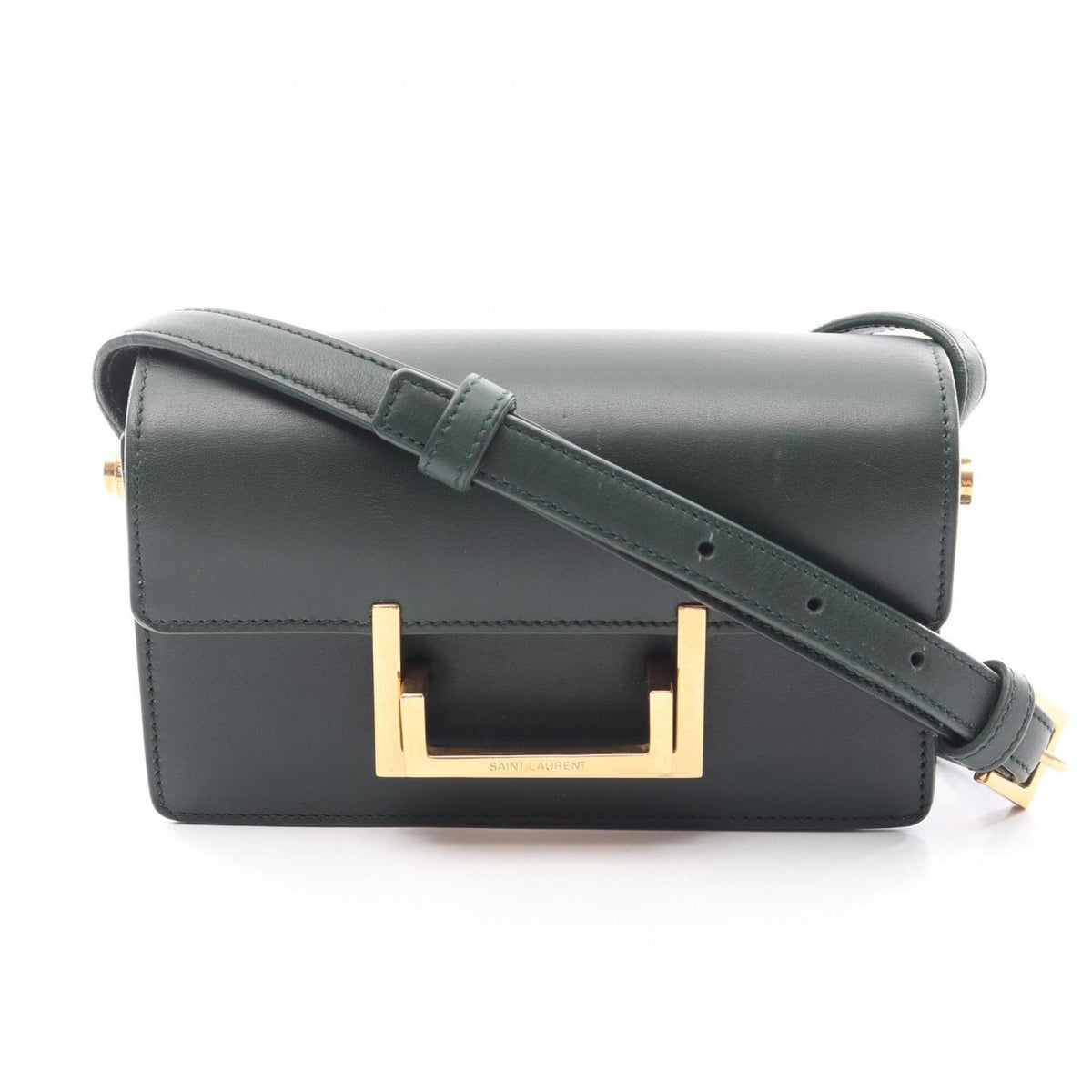 Yves Saint Laurent Green Leather Handbag Shoulder Bag (Pre-Owned)