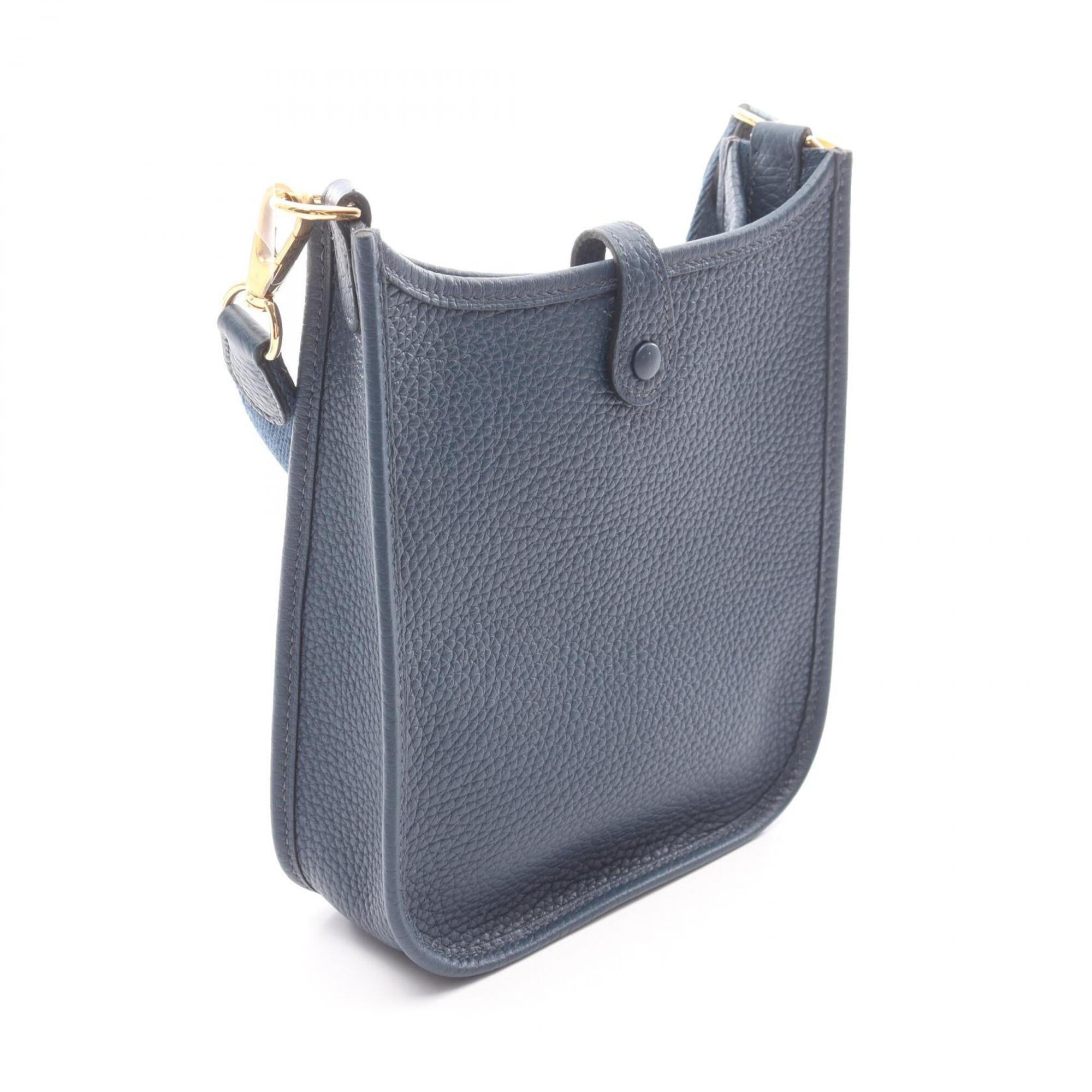 Hermes Blue Taurillon Clemence Leather Handbag Shoulder Bag (Pre-Owned)