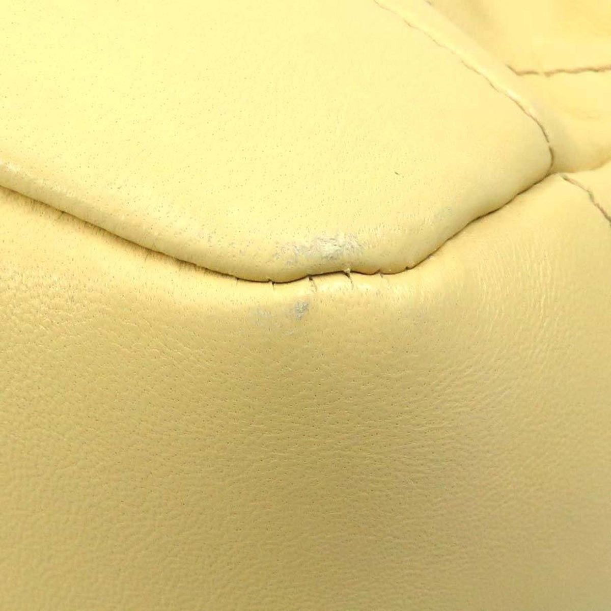 Saint Laurent Cream Yellow Leather Shoulder Bag (Pre-Owned)