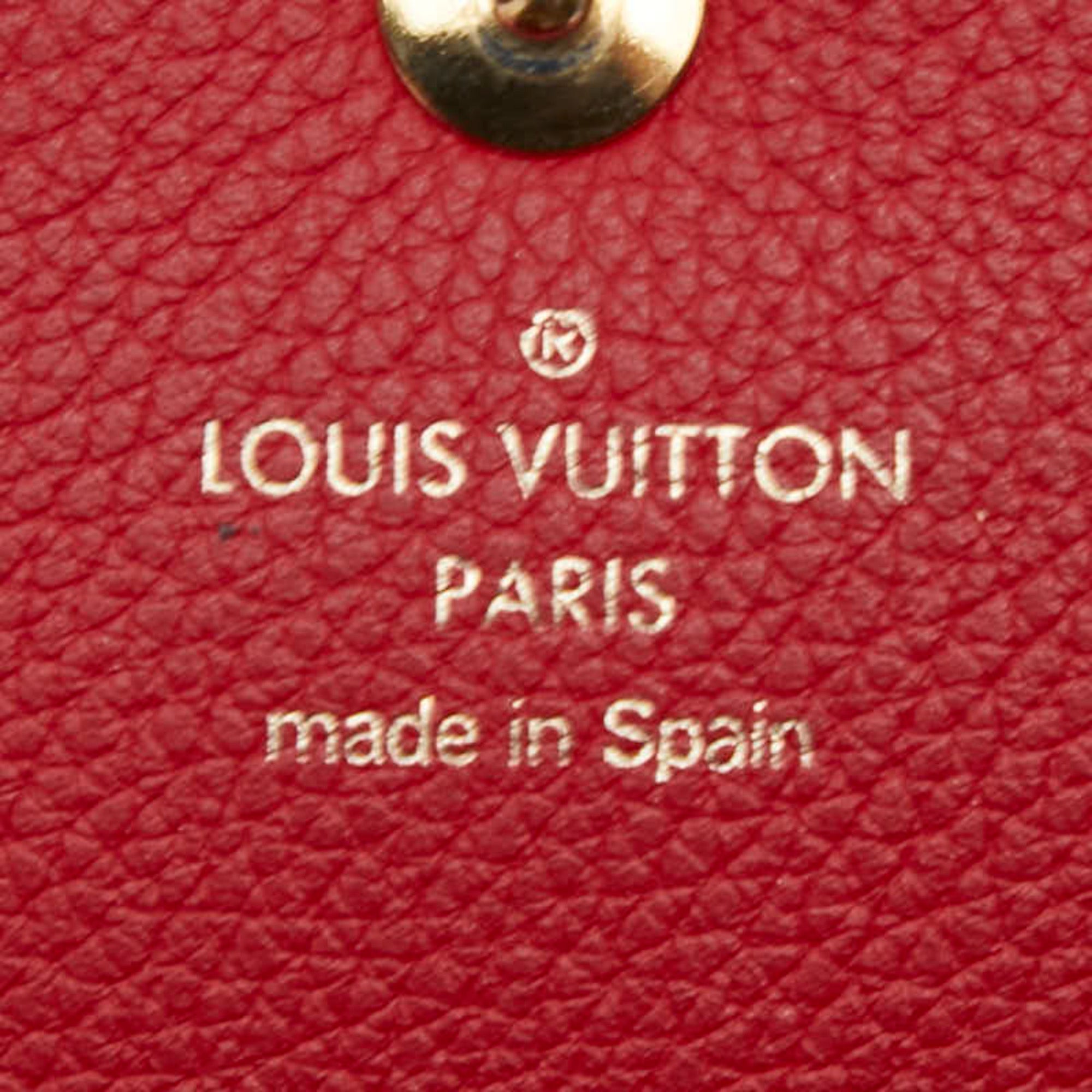 Louis Vuitton Red Brown Leather Pvc Long Wallet (Bi-Fold) (Pre-Owned)