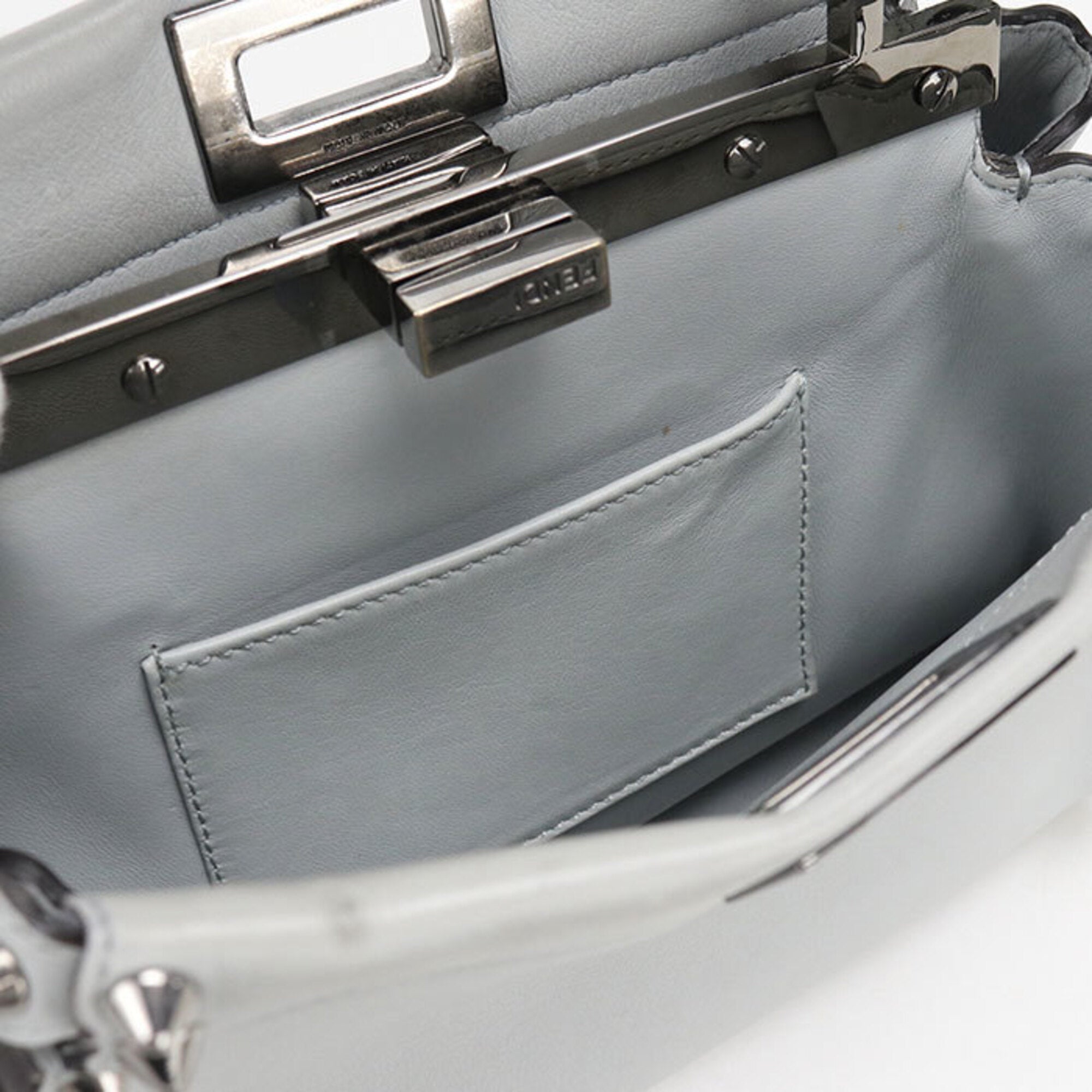 Fendi Gray Leather Handbag (Pre-Owned)