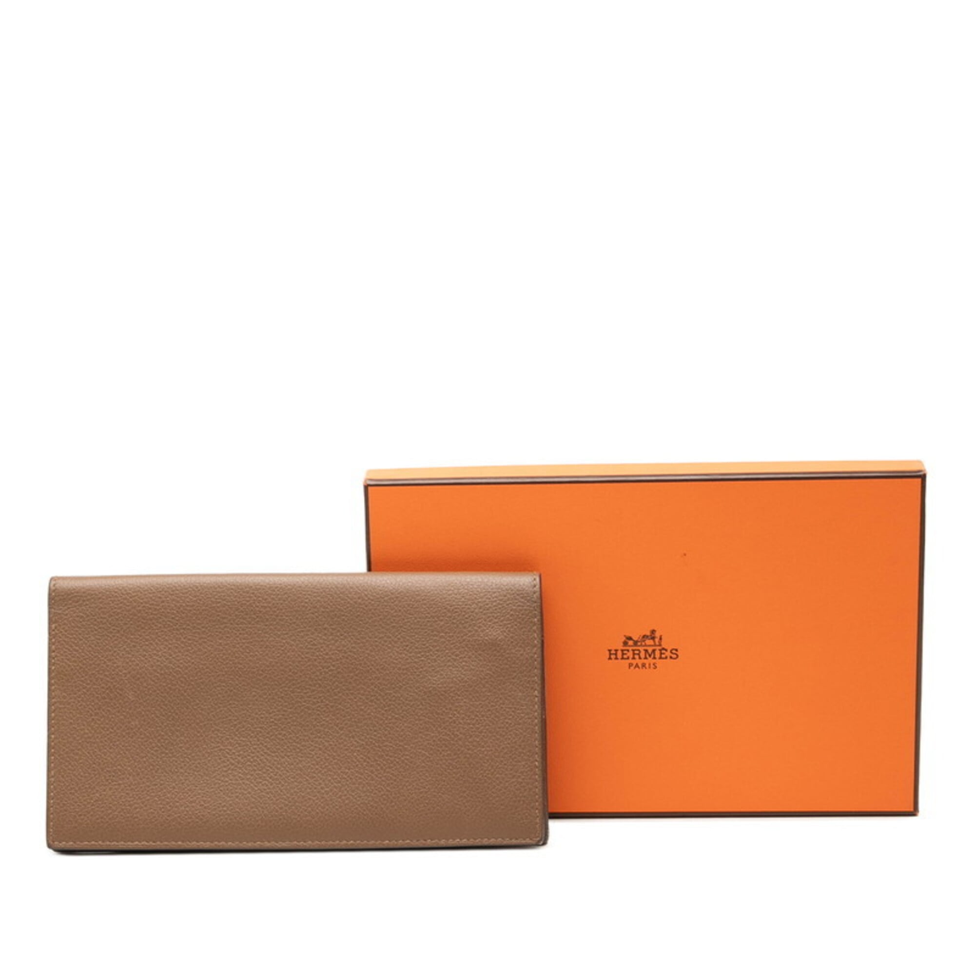 Hermes Brown Swift Leather Coin Purse/Coin Case (Pre-Owned)