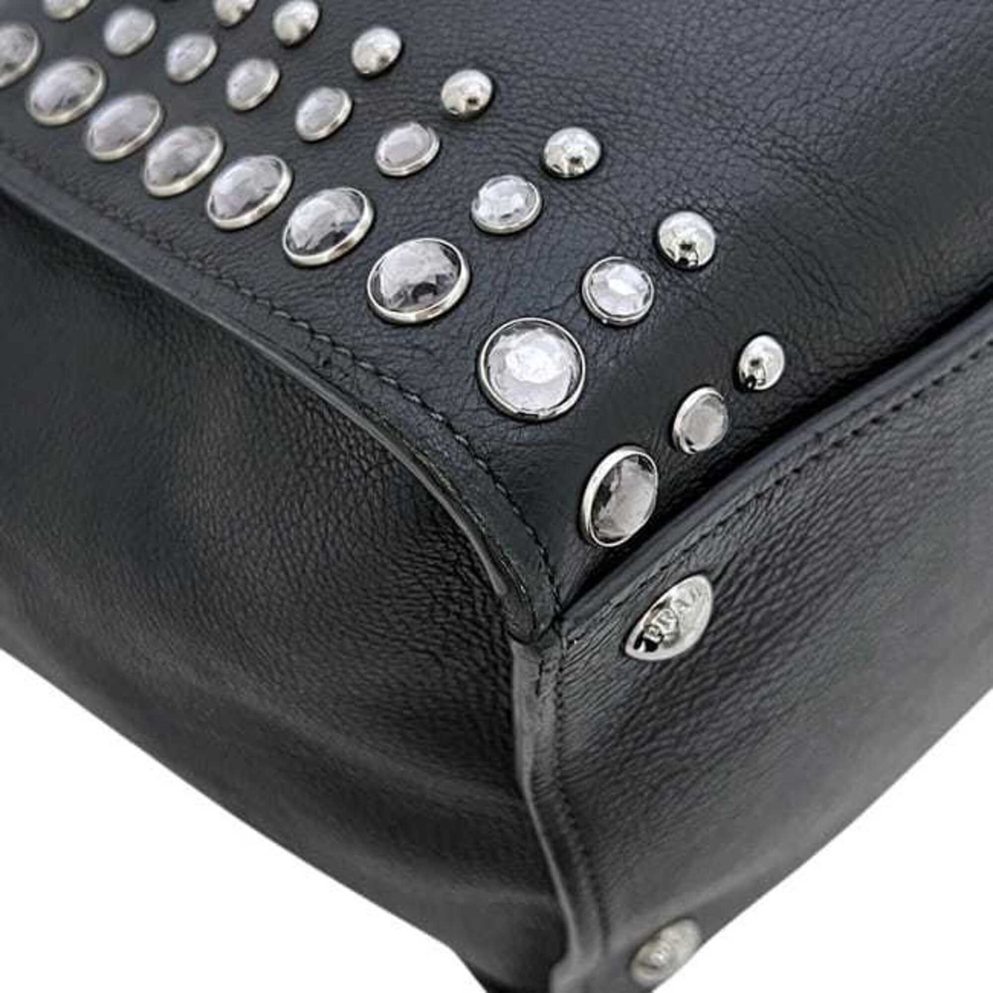 Prada Black Nero Leather Handbag Shoulder Bag (Pre-Owned)