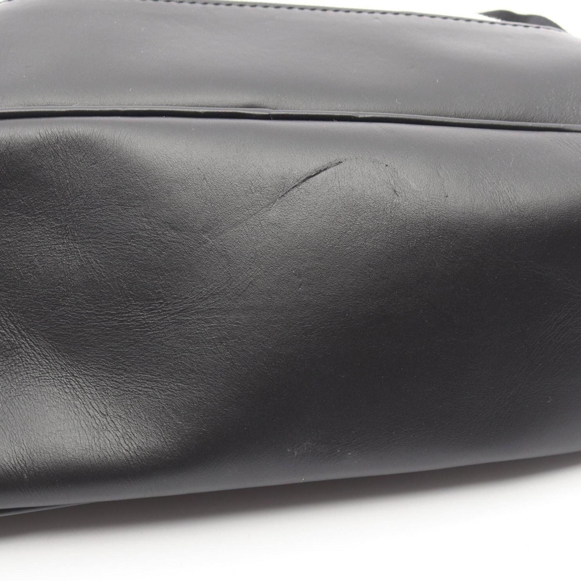 Balenciaga Black Ivory Navy Canvas Leather Backpack (Pre-Owned)