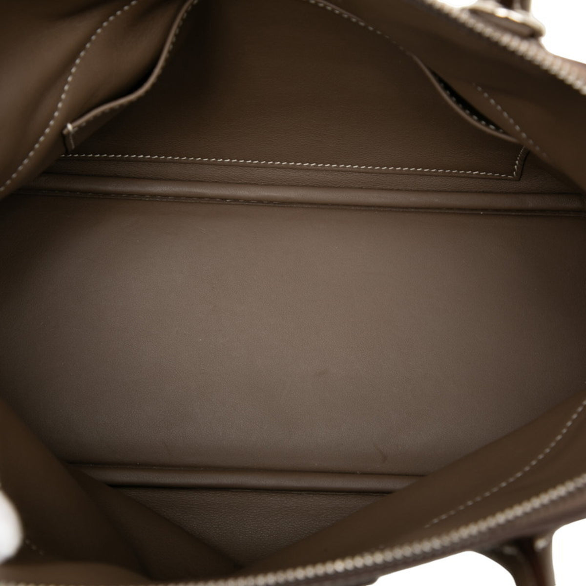 Hermes Bolide Brown Etoupe Gray Taurillon Clemence Leather Handbag Shoulder Bag (Pre-Owned)