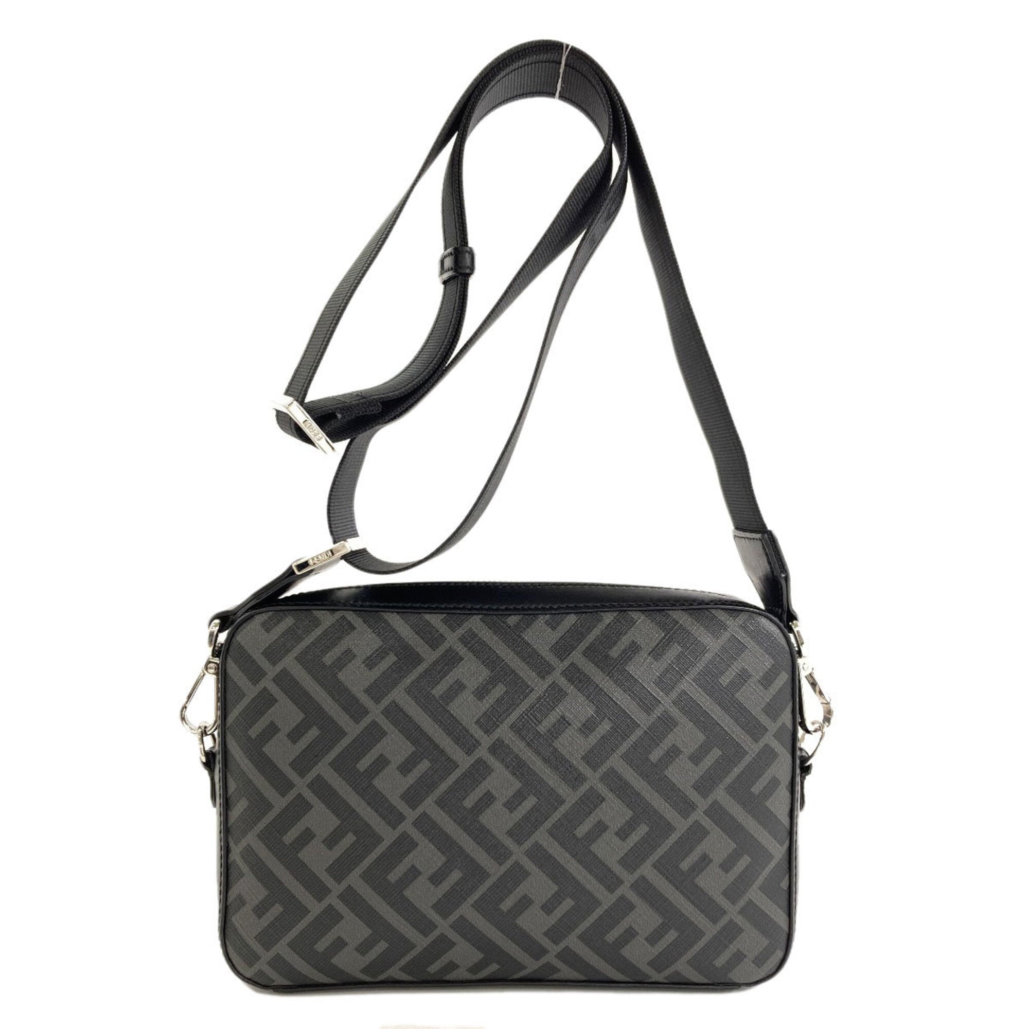 Fendi Black Yellow Leather Pvc Shoulder Bag (Pre-Owned)