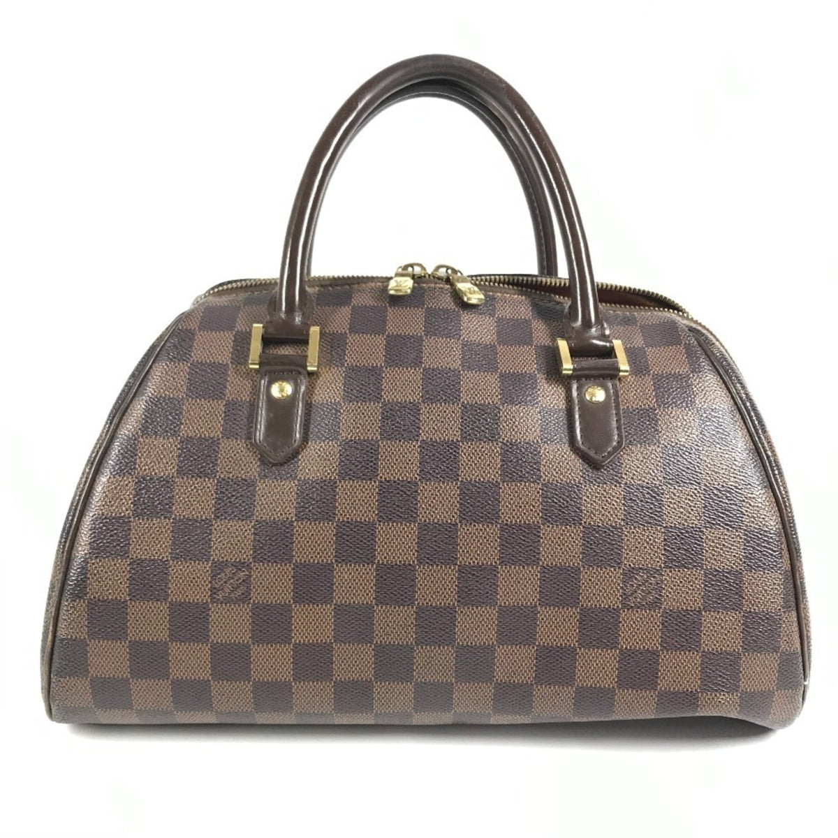 Louis Vuitton Brown Ebene Damier Canvas Boston Bag Handbag Tote Bag (Pre-Owned)