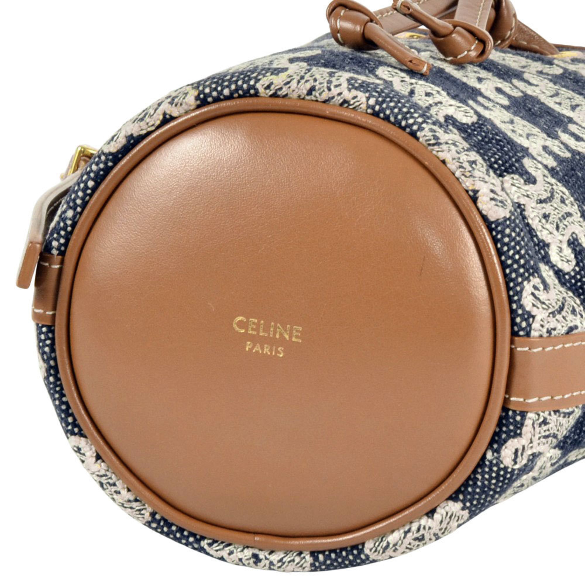 Celine Navy Canvas Shoulder Bag (Pre-Owned)