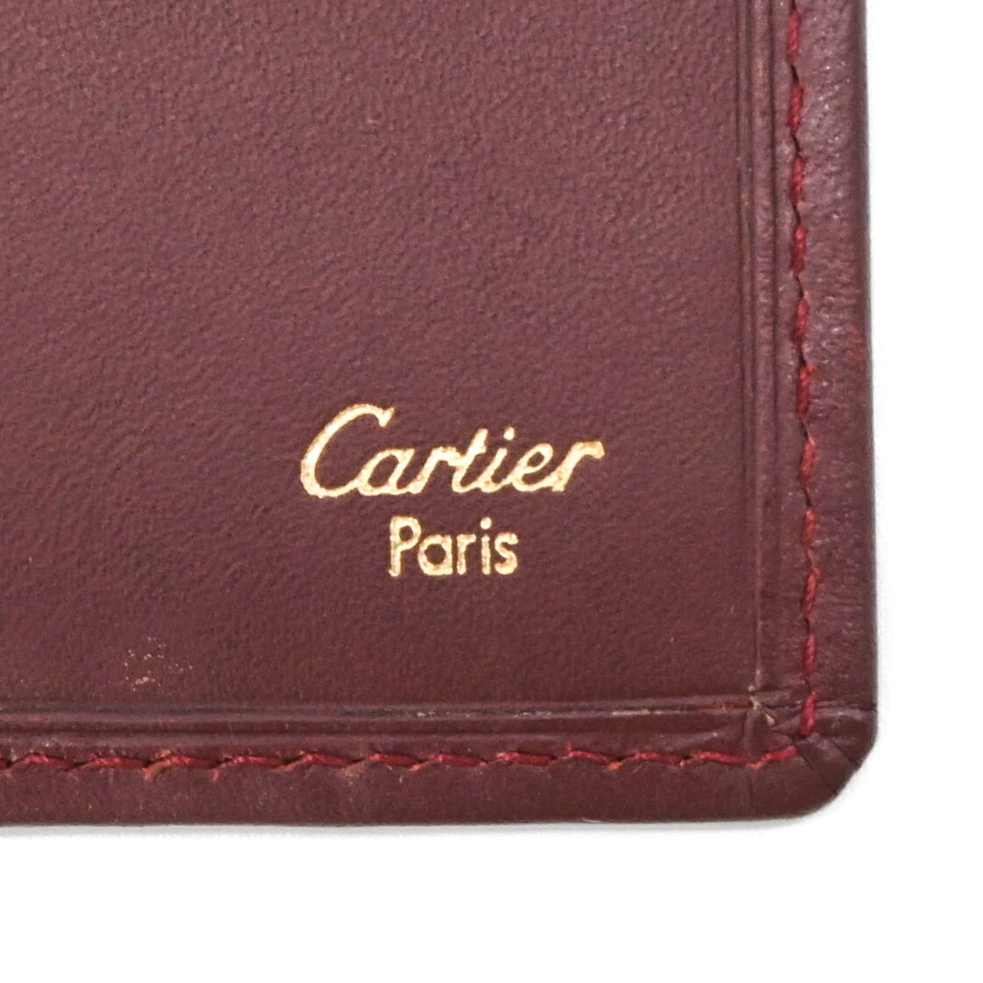 Cartier Must Bordeaux Leather Wallet (Bi-Fold) (Pre-Owned)