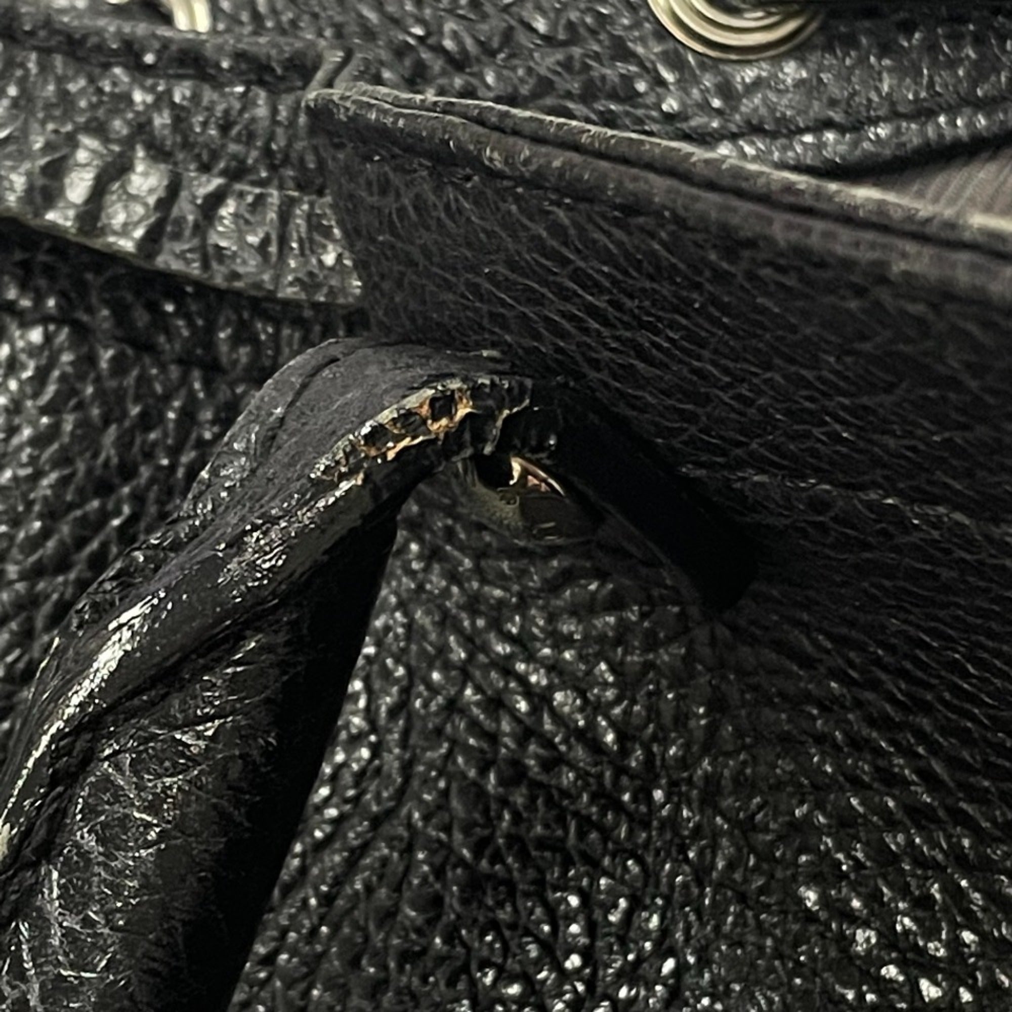 Louis Vuitton Black Noir Leather Tote Bag (Pre-Owned)