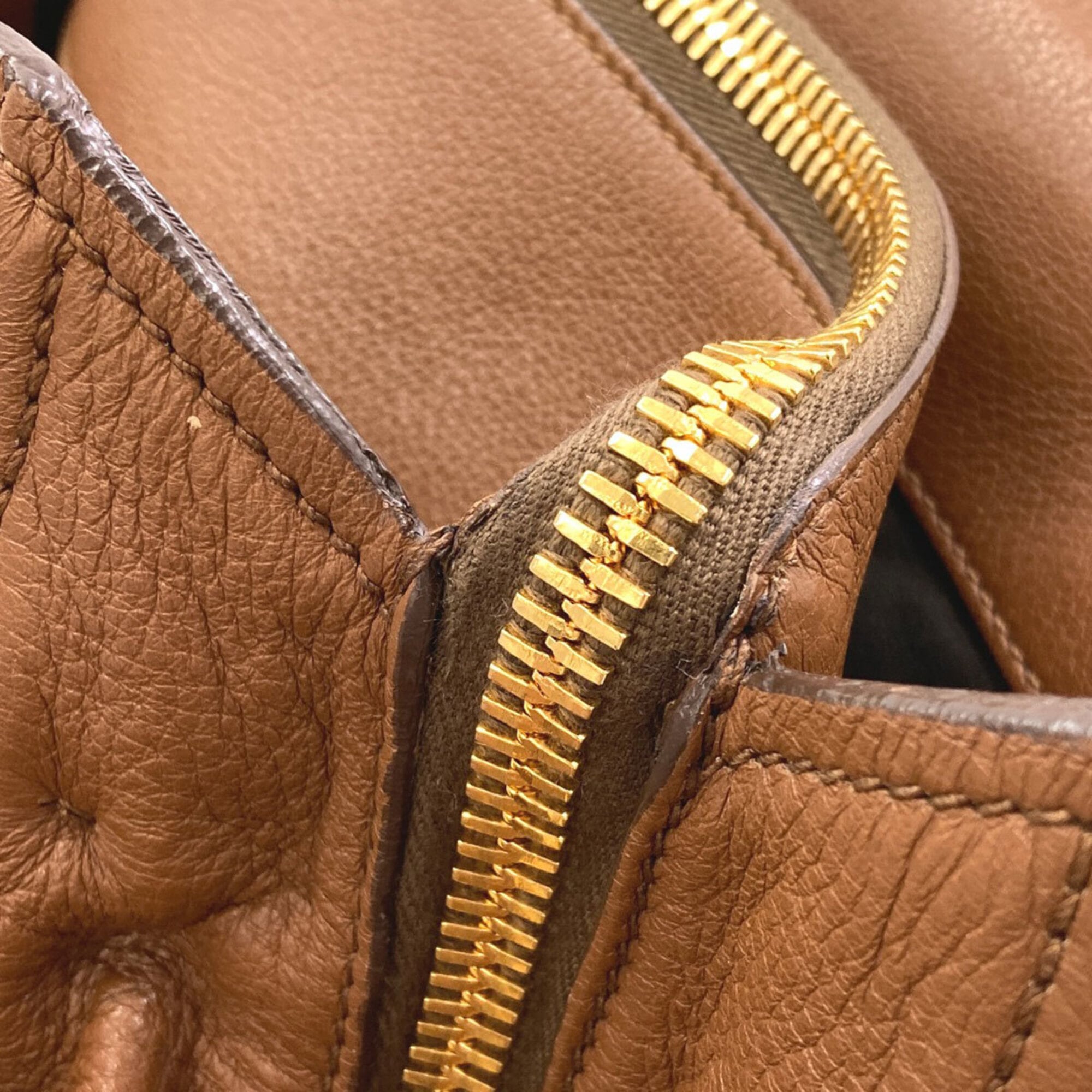 Miu Miu Brown Leather Tote Bag (Pre-Owned)