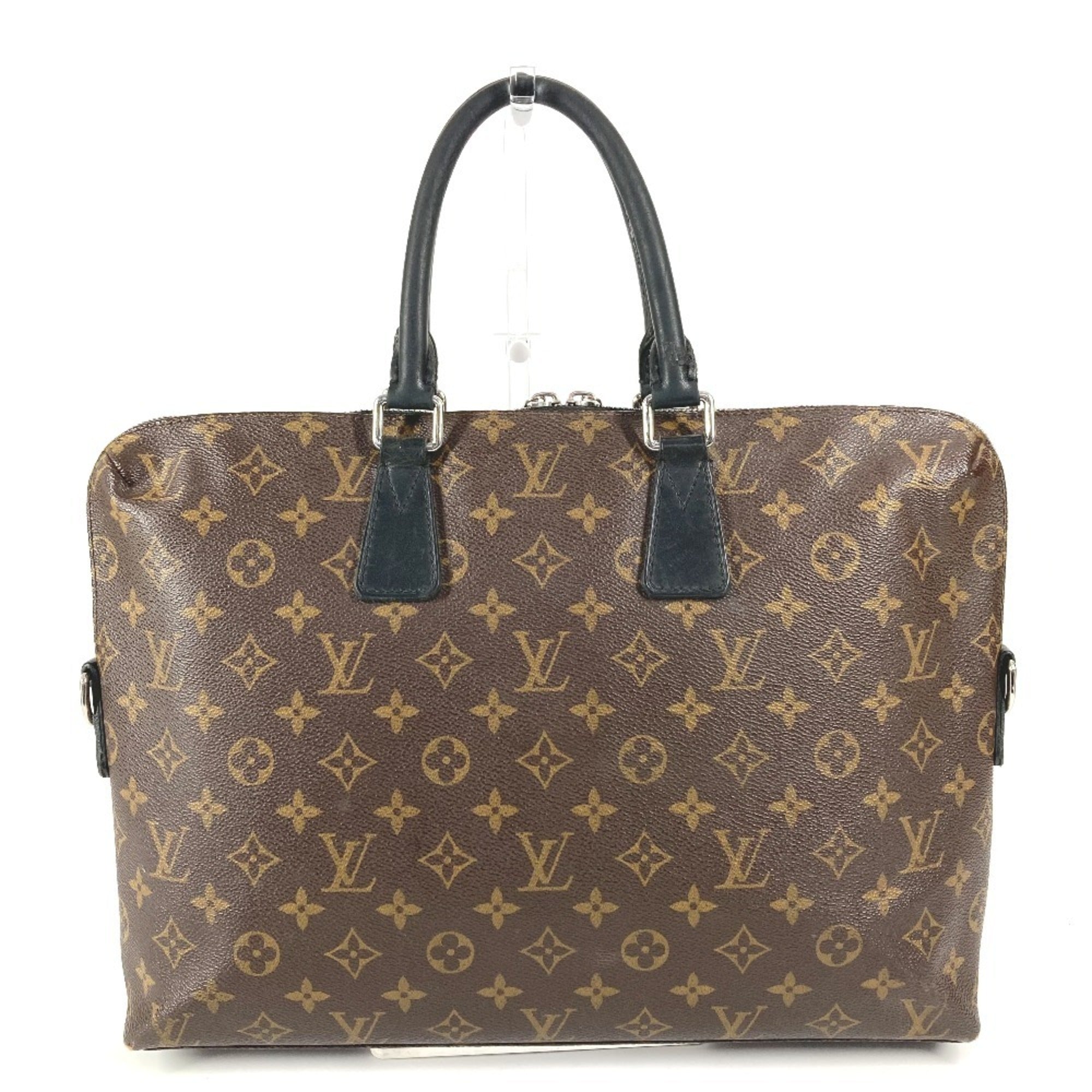 Louis Vuitton Black Brown Monogram Canvas Handbag (Pre-Owned)