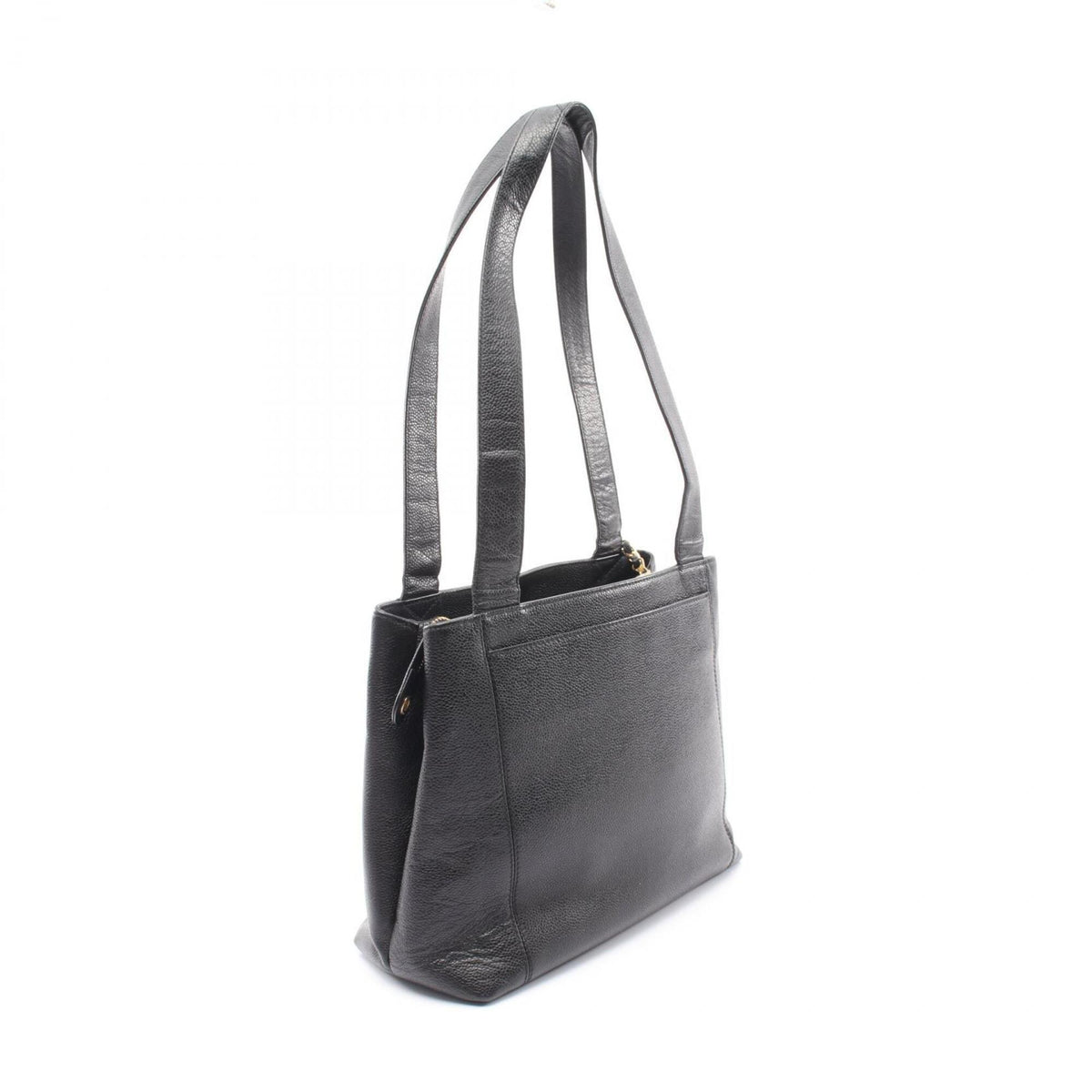 Chanel Black Leather Handbag Tote Bag (Pre-Owned)