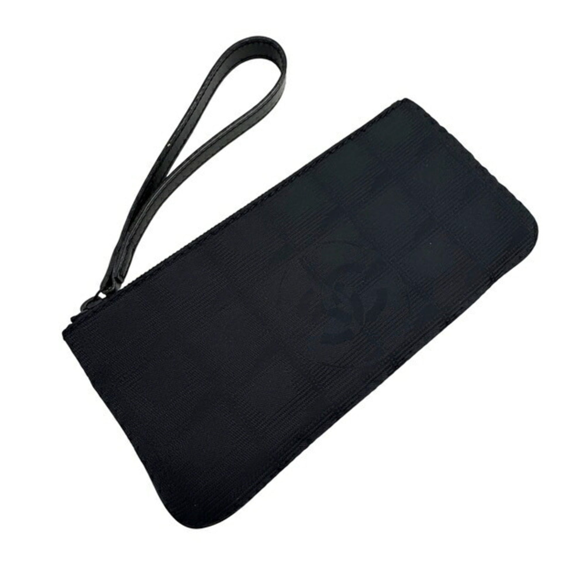 Chanel New Travel Line Black Nylon Leather Pouch (Pre-Owned)