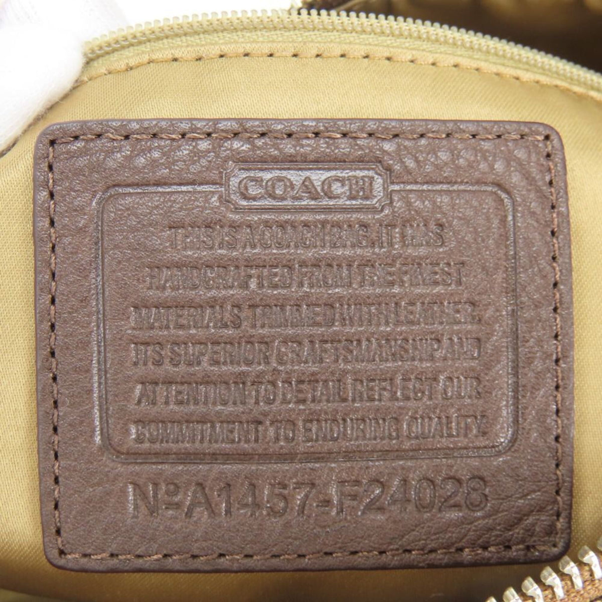 Coach Beige Brown Canvas Leather Shoulder Bag (Pre-Owned)