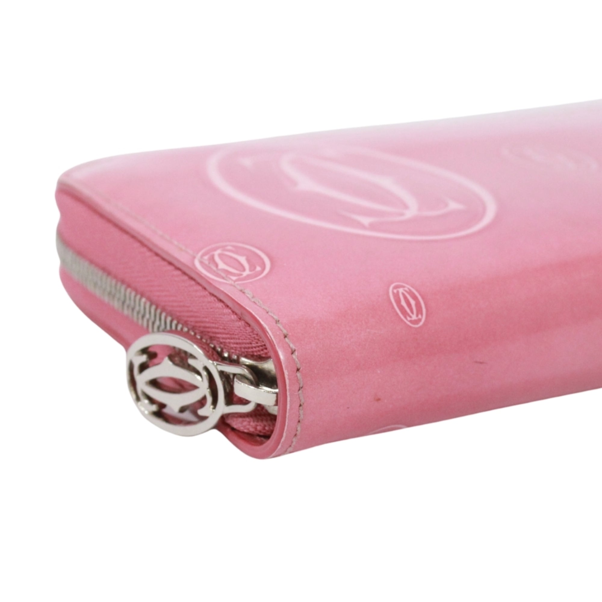 Cartier Pink Leather Long Wallet (Bi-Fold) (Pre-Owned)
