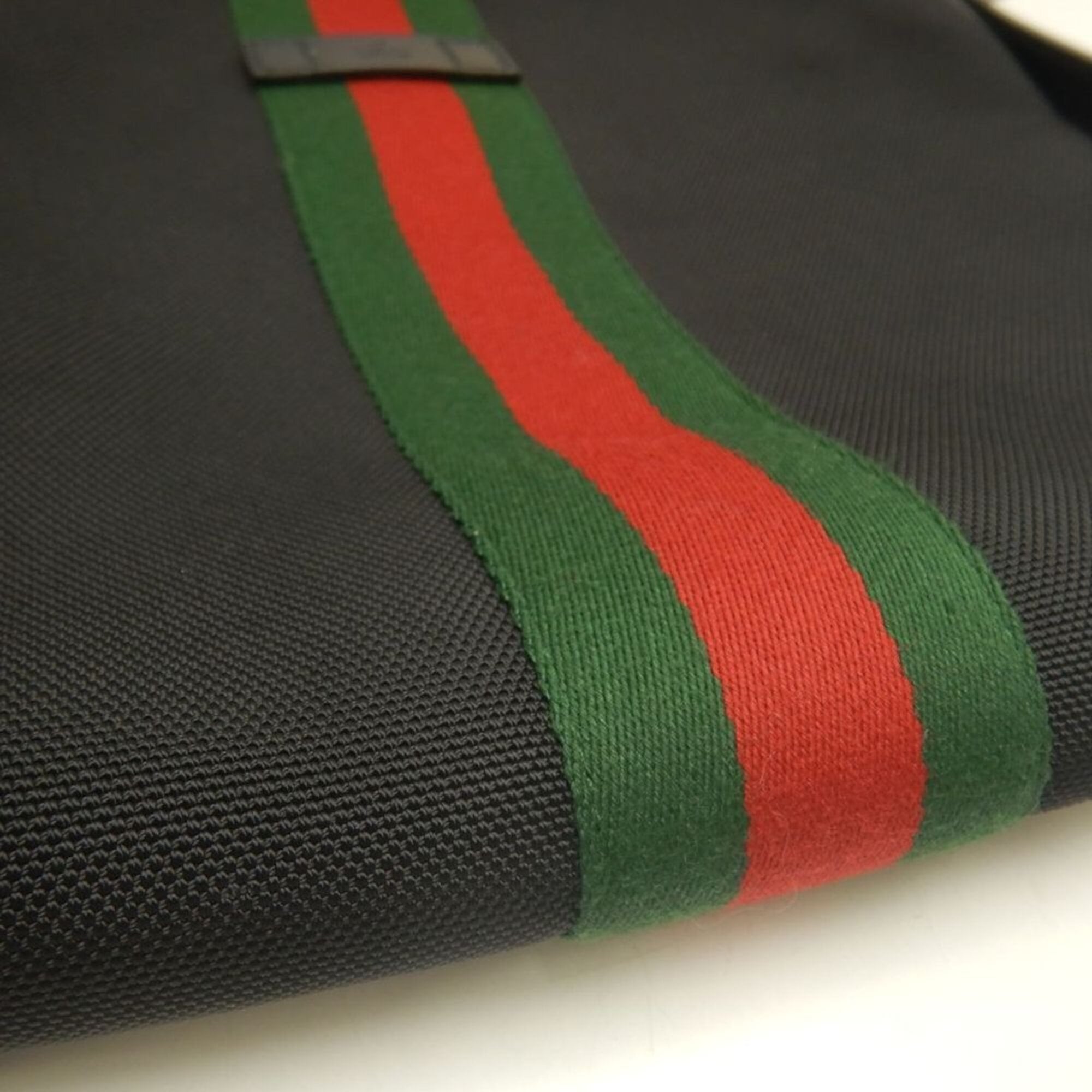 Gucci Black Canvas Leather Shoulder Bag (Pre-Owned)