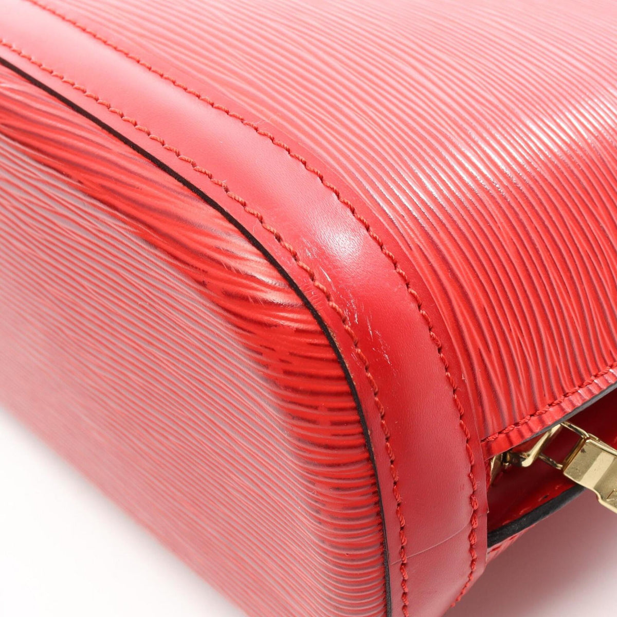 Louis Vuitton Castilian Red Red Color Epi Leather Handbag Shoulder Bag (Pre-Owned)