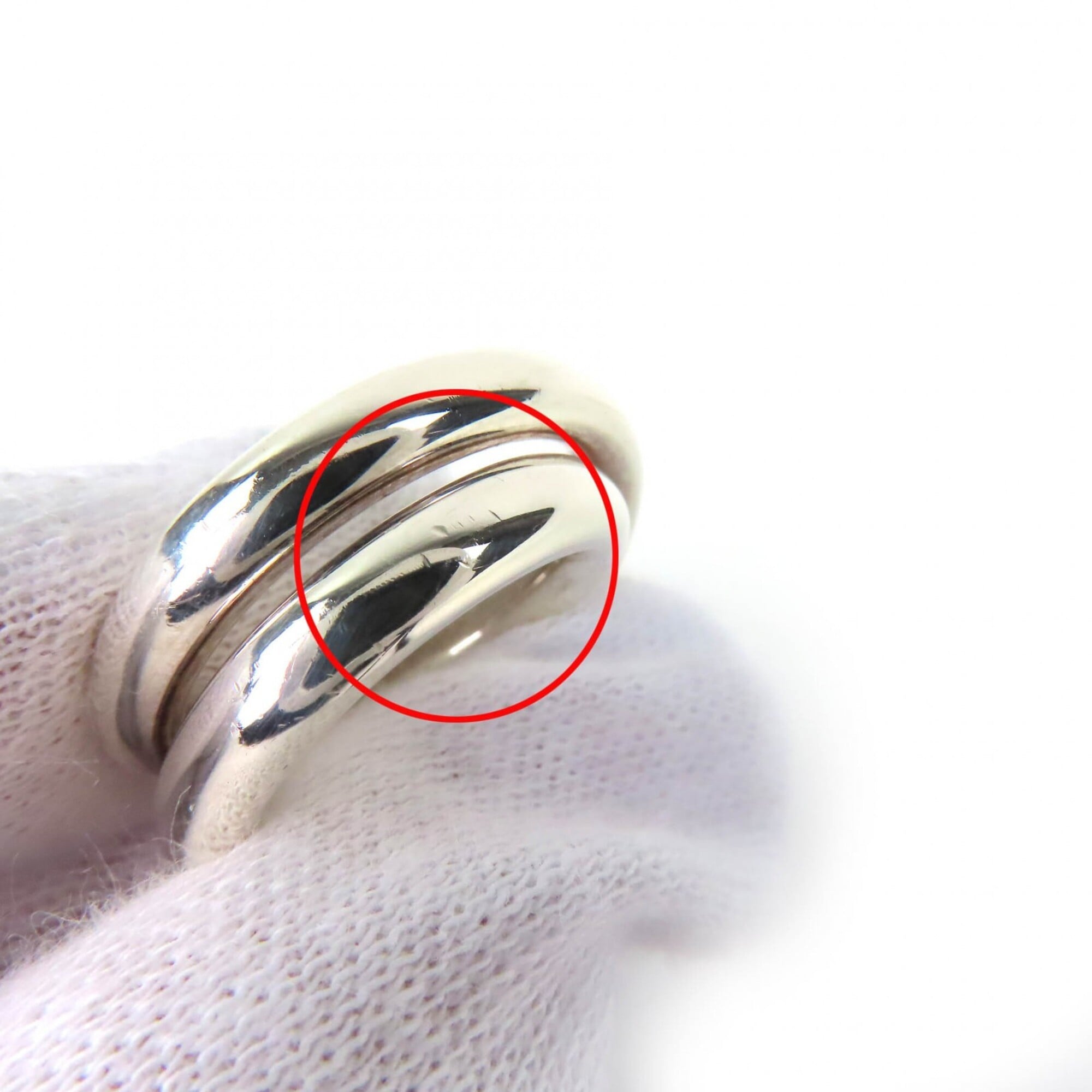 Hermes Silver Silver 925 Band Ring (Pre-Owned)