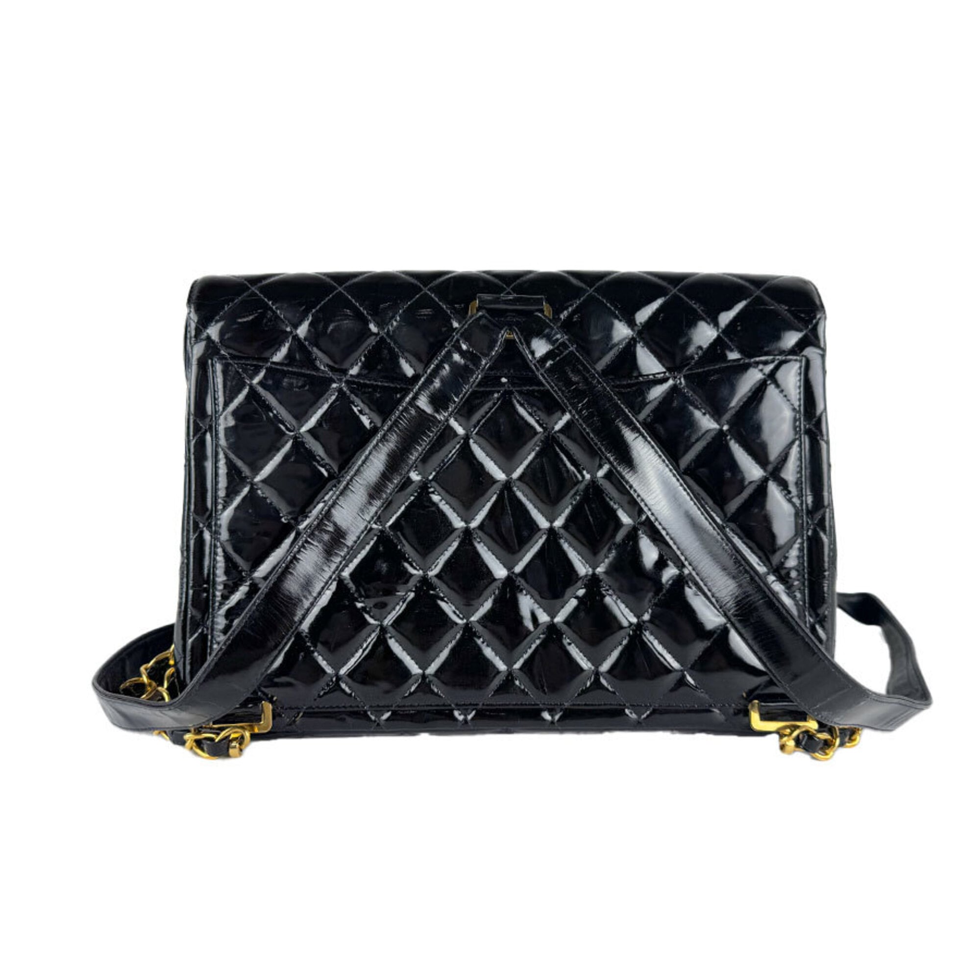 Chanel Black Patent Leather Backpack (Pre-Owned)