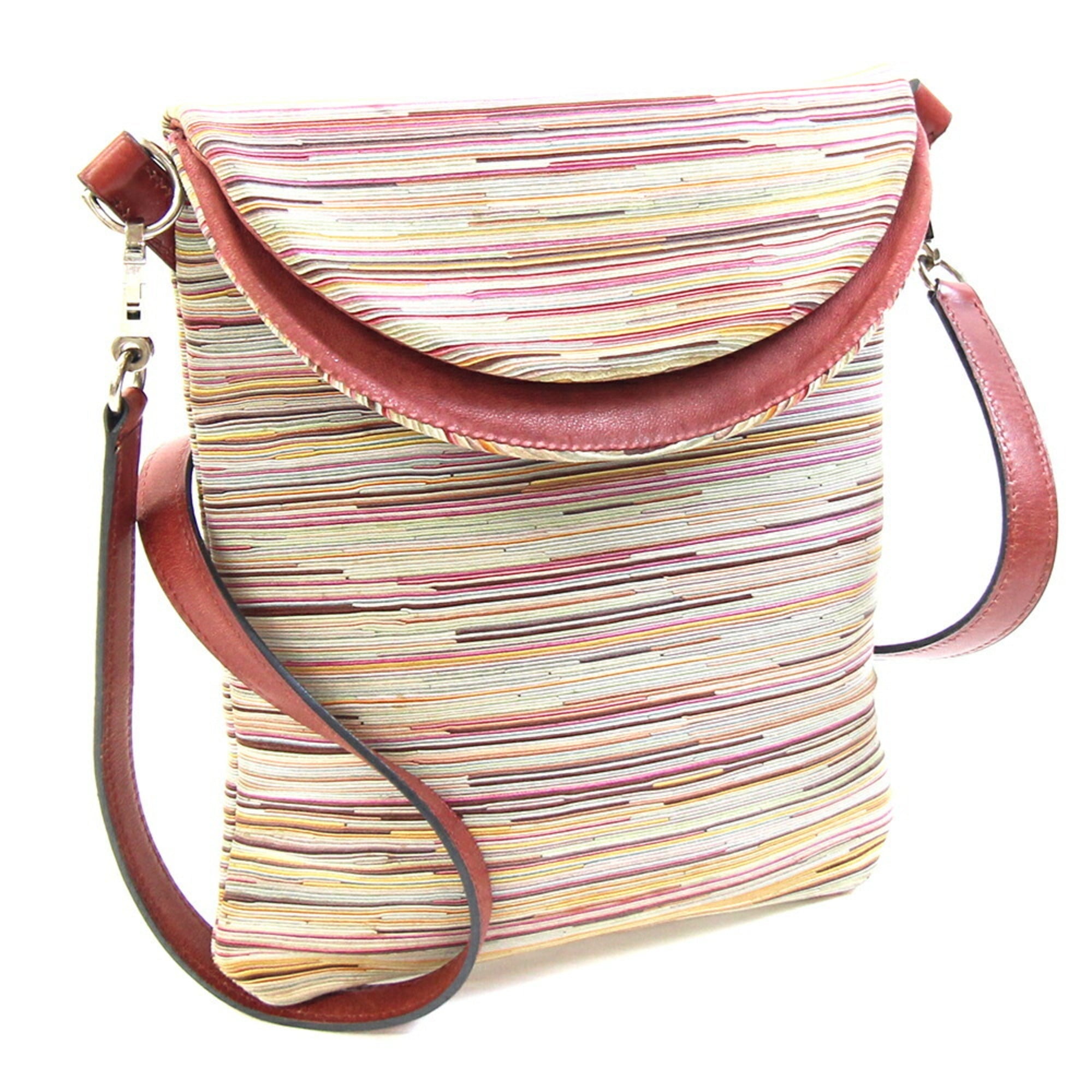 Hermes Rouge H Vibrato Leather Pochette Shoulder Bag (Pre-Owned)