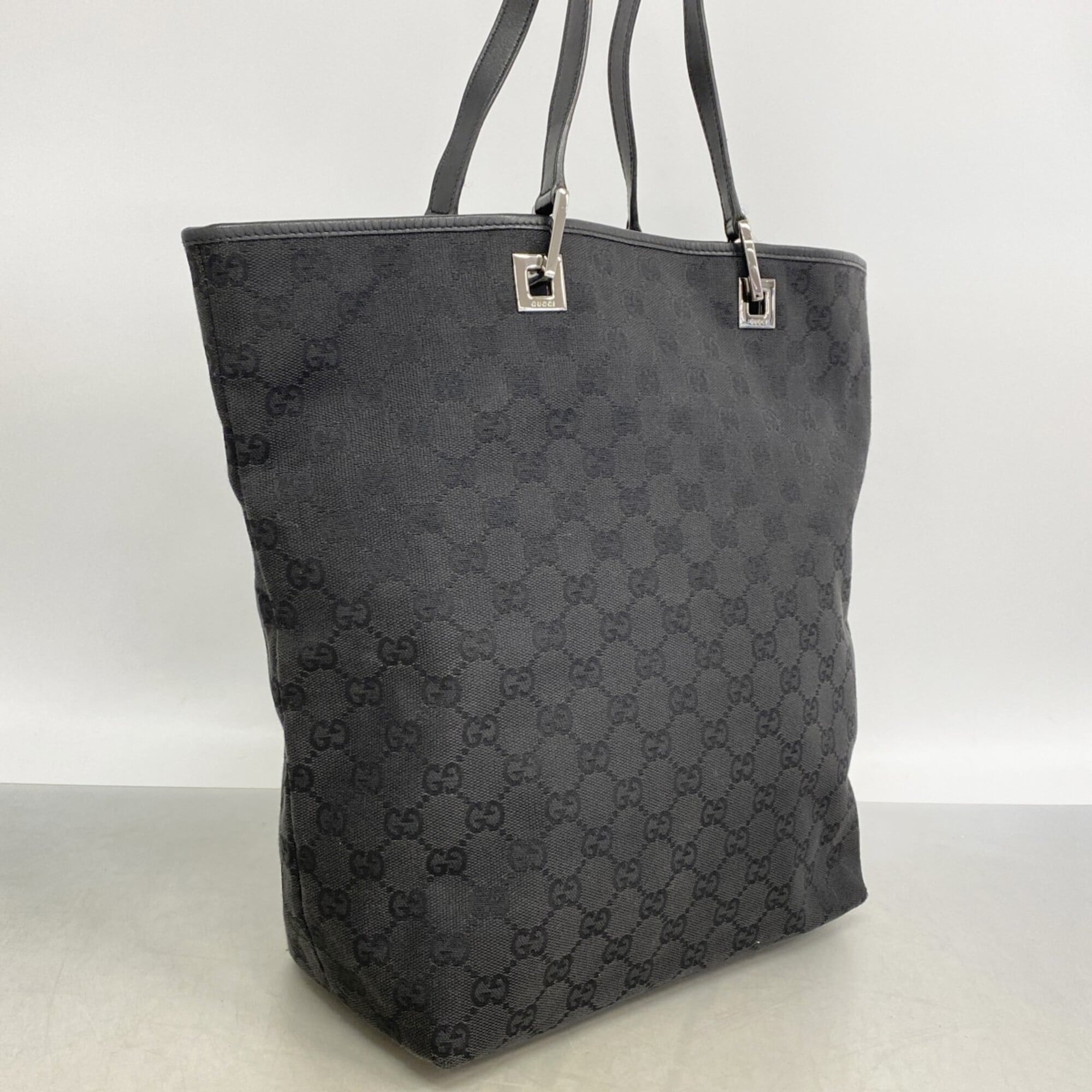 Gucci Black Canvas Tote Bag (Pre-Owned)