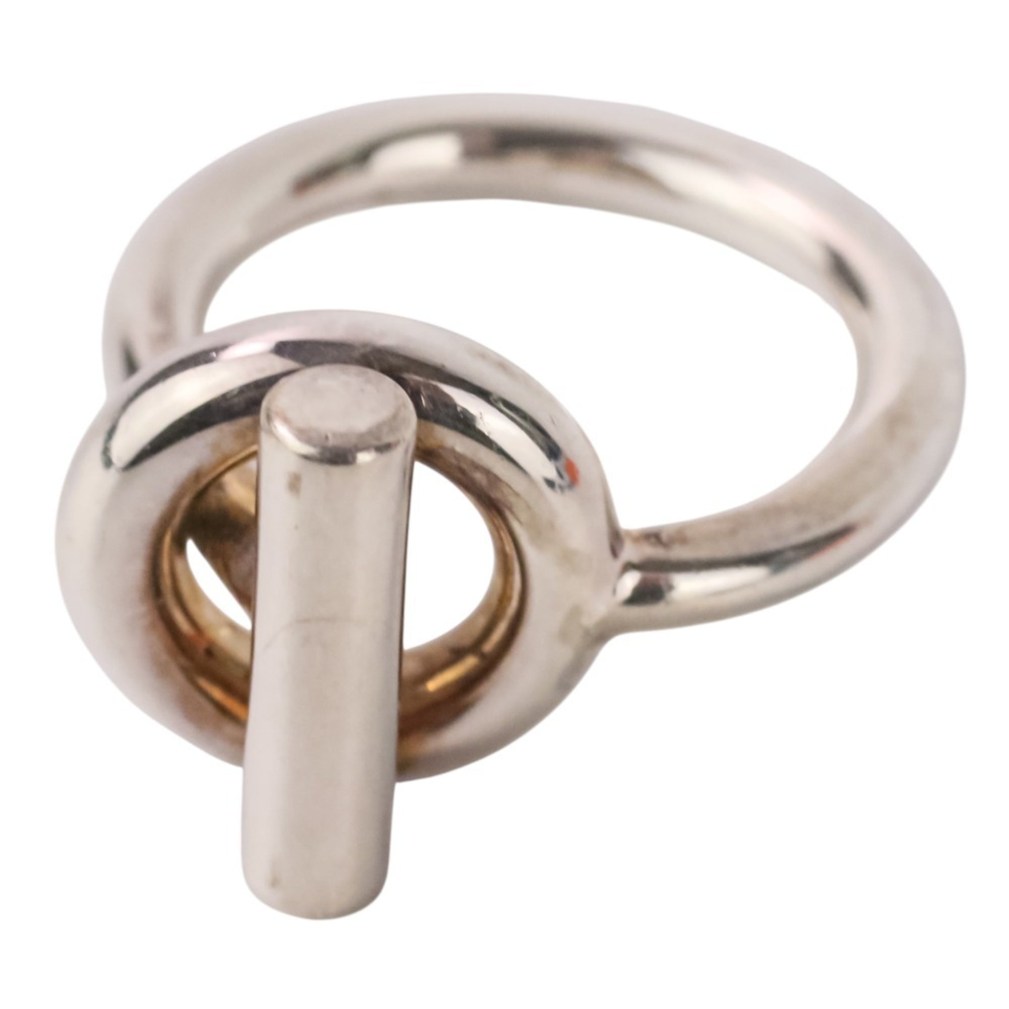 Hermes Silver Silver 925 Band Ring (Pre-Owned)