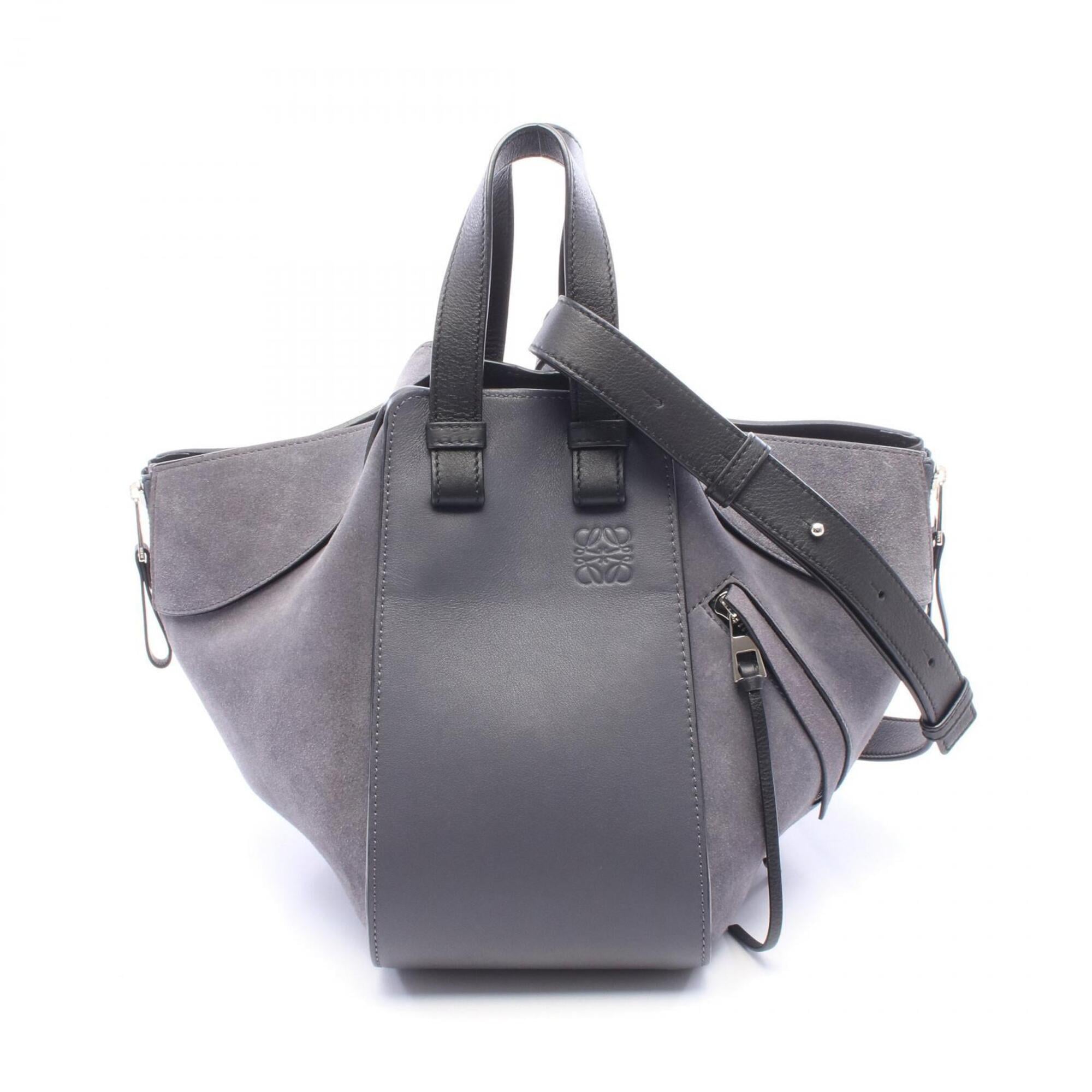 Loewe Gray Suede Leather Handbag (Pre-Owned)