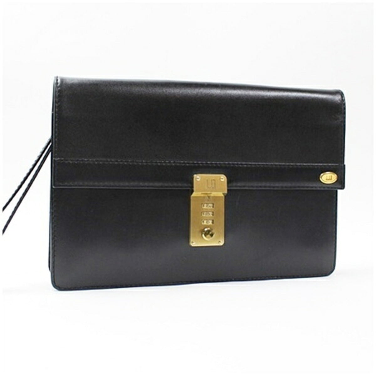 Dunhill Beige Black Leather Clutch Bag (Pre-Owned)