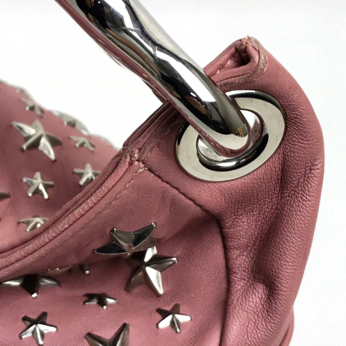 Jimmy Choo Pink Metal Leather Handbag Shoulder Bag (Pre-Owned)