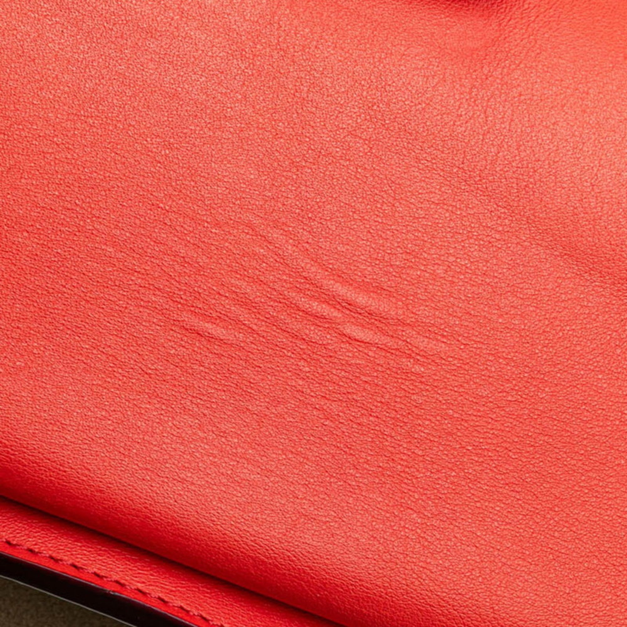 Chloé Red Color Leather Suede Shoulder Bag (Pre-Owned)